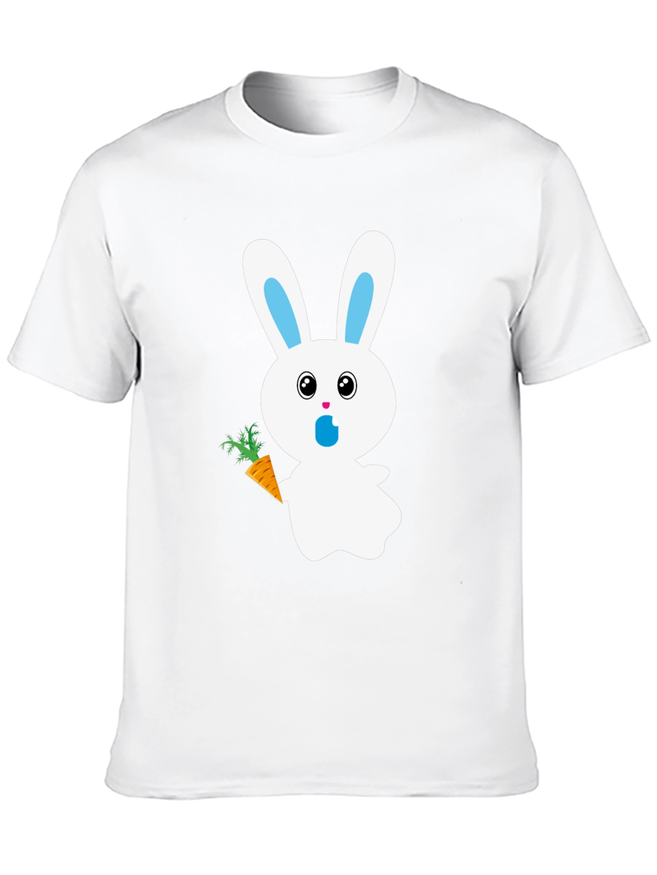 Bunny with Carrot Graphic Tee - Black Cotton T-Shirt - 10