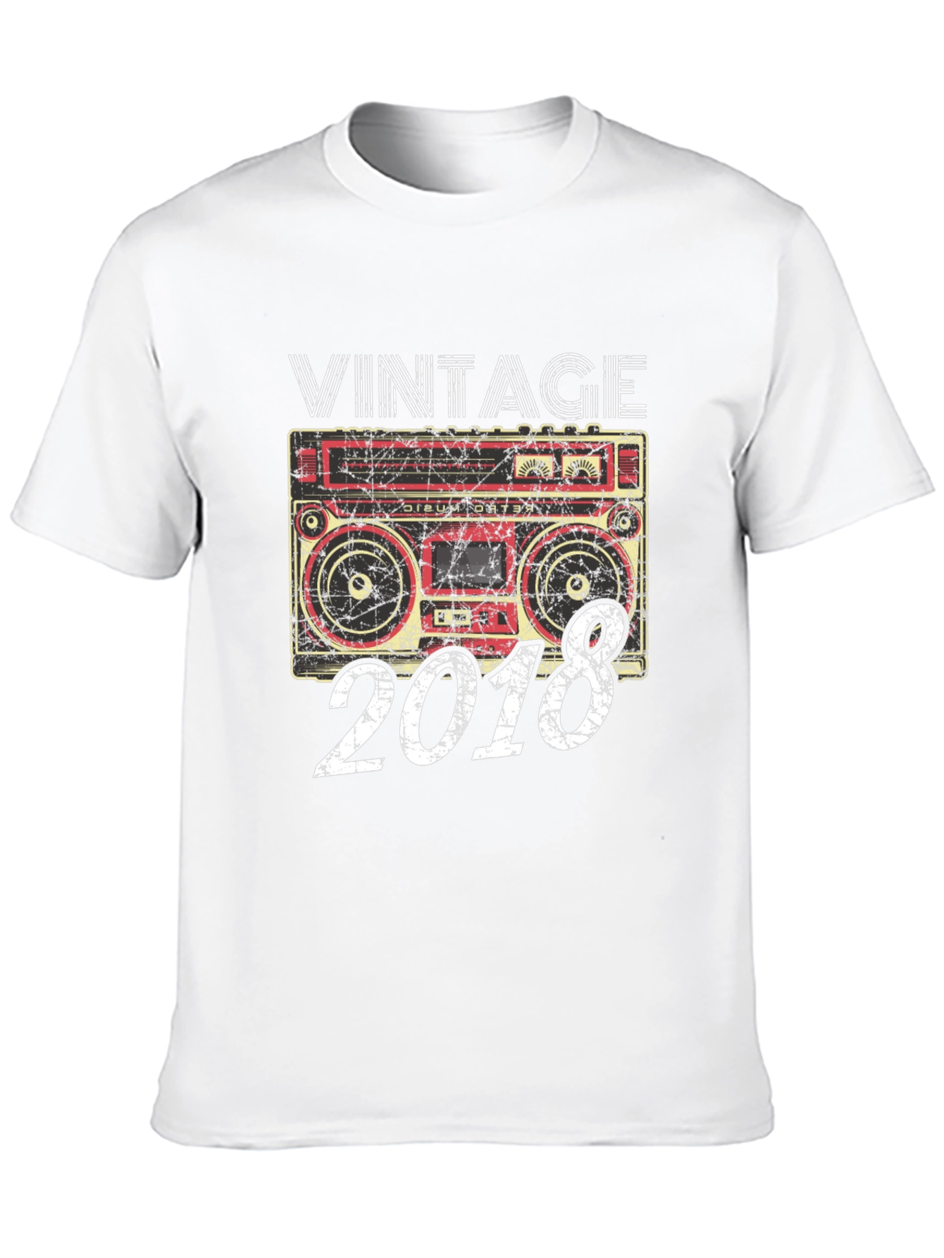 Black Vintage 2018 Boombox T-Shirt view 10
