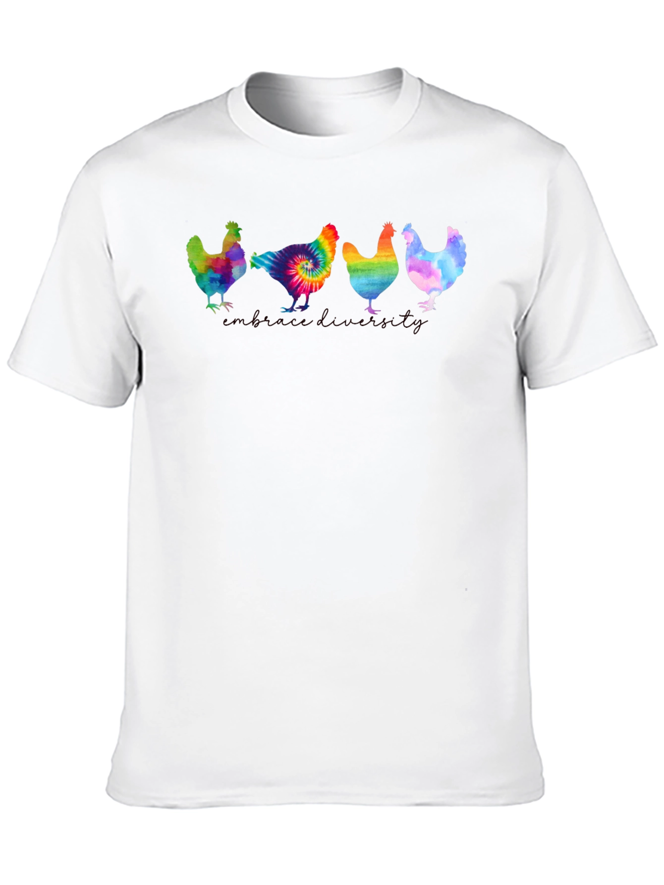 Black Embrace Diversity Chickens Graphic Tee view 10
