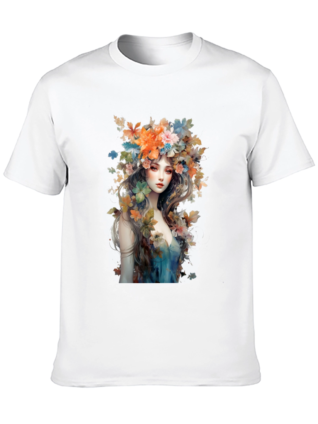 Black Floral Goddess Graphic Tee - Black Cotton view 10