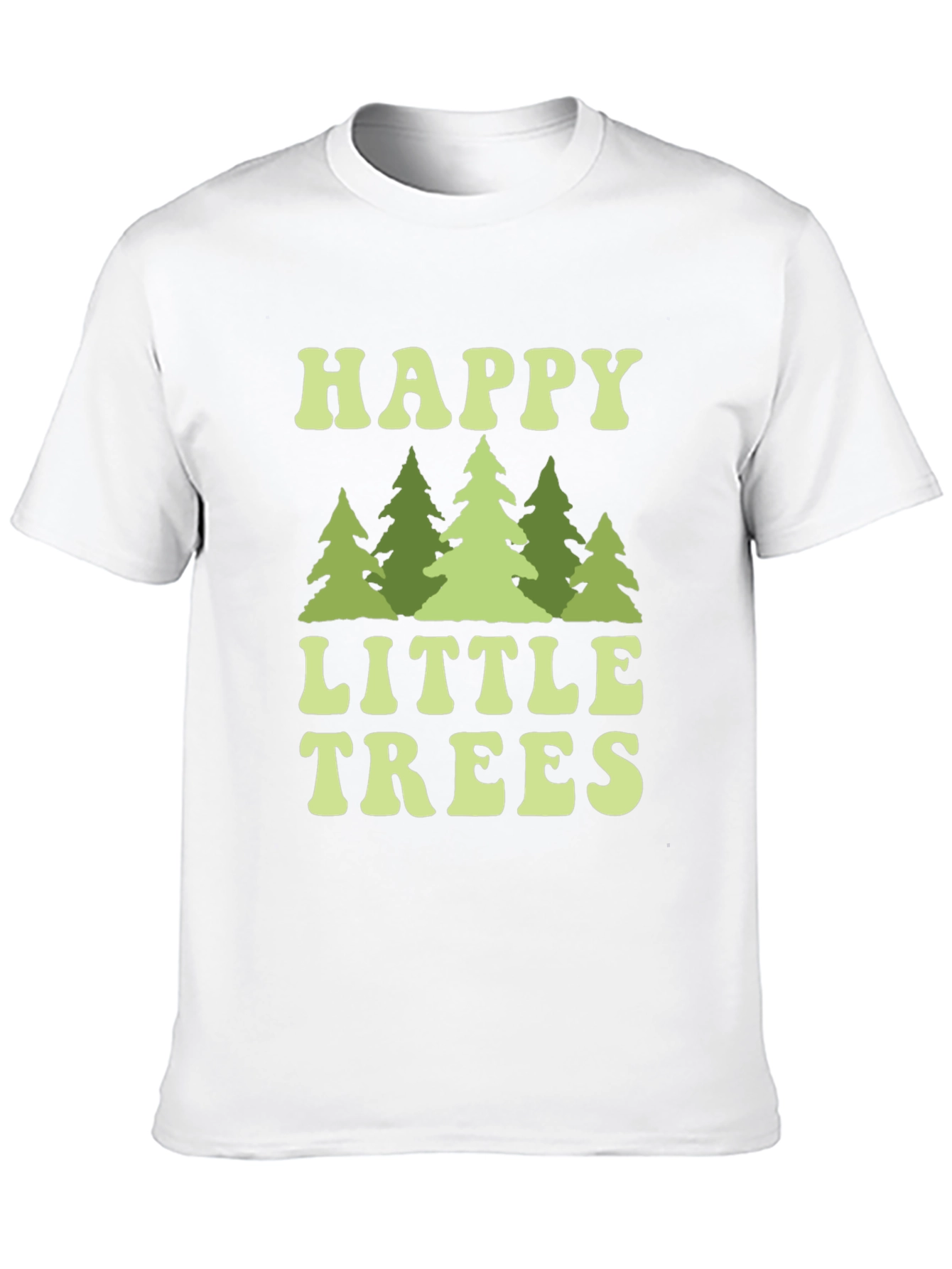 Black Happy Little Trees Graphic T-Shirt view 10
