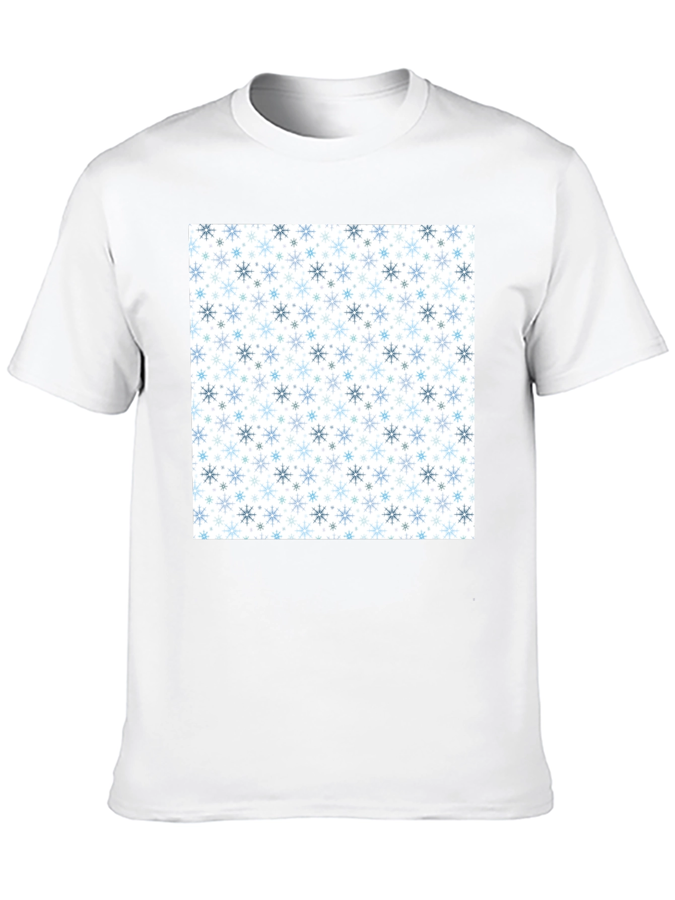 Black Snowflake Pattern Black T-Shirt view 10