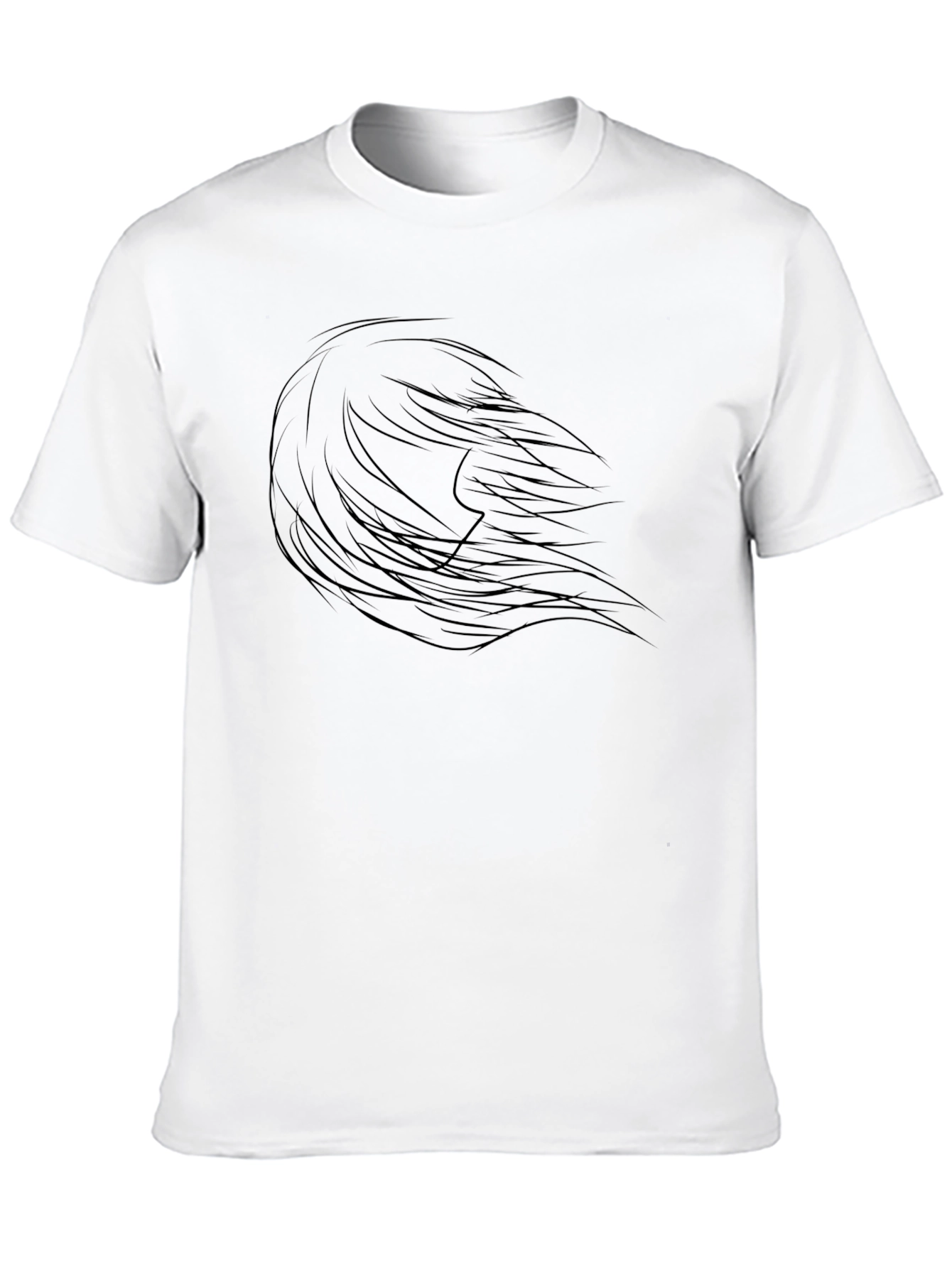 Black Graphic Tee - Abstract Hair Design - 10