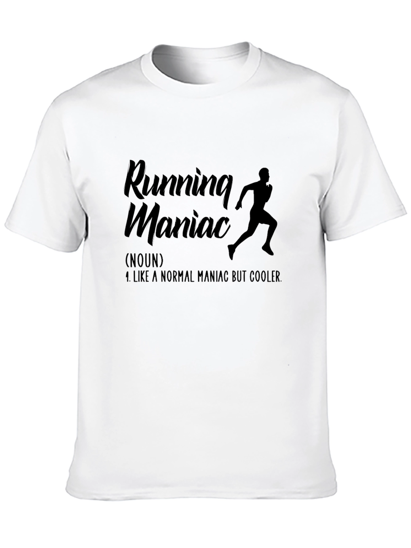 Black Running Maniac Black T-Shirt - Cool Runner's Tee view 10