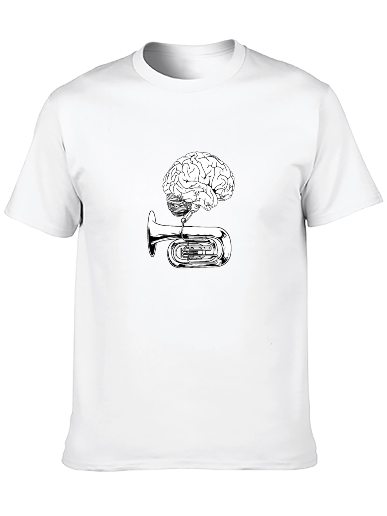 Black Brain Tuba Graphic Tee - Musical Mind T-Shirt view 10