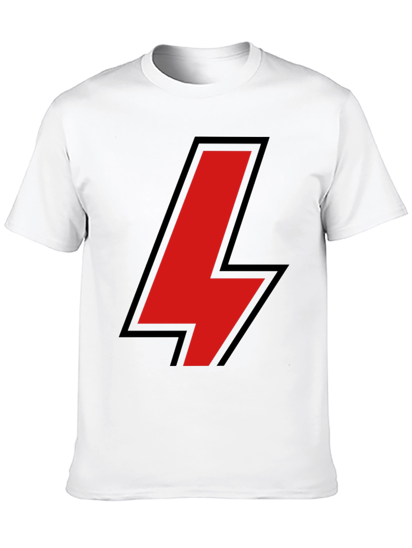 Black Black T-Shirt with Red Lightning Bolt Design view 10