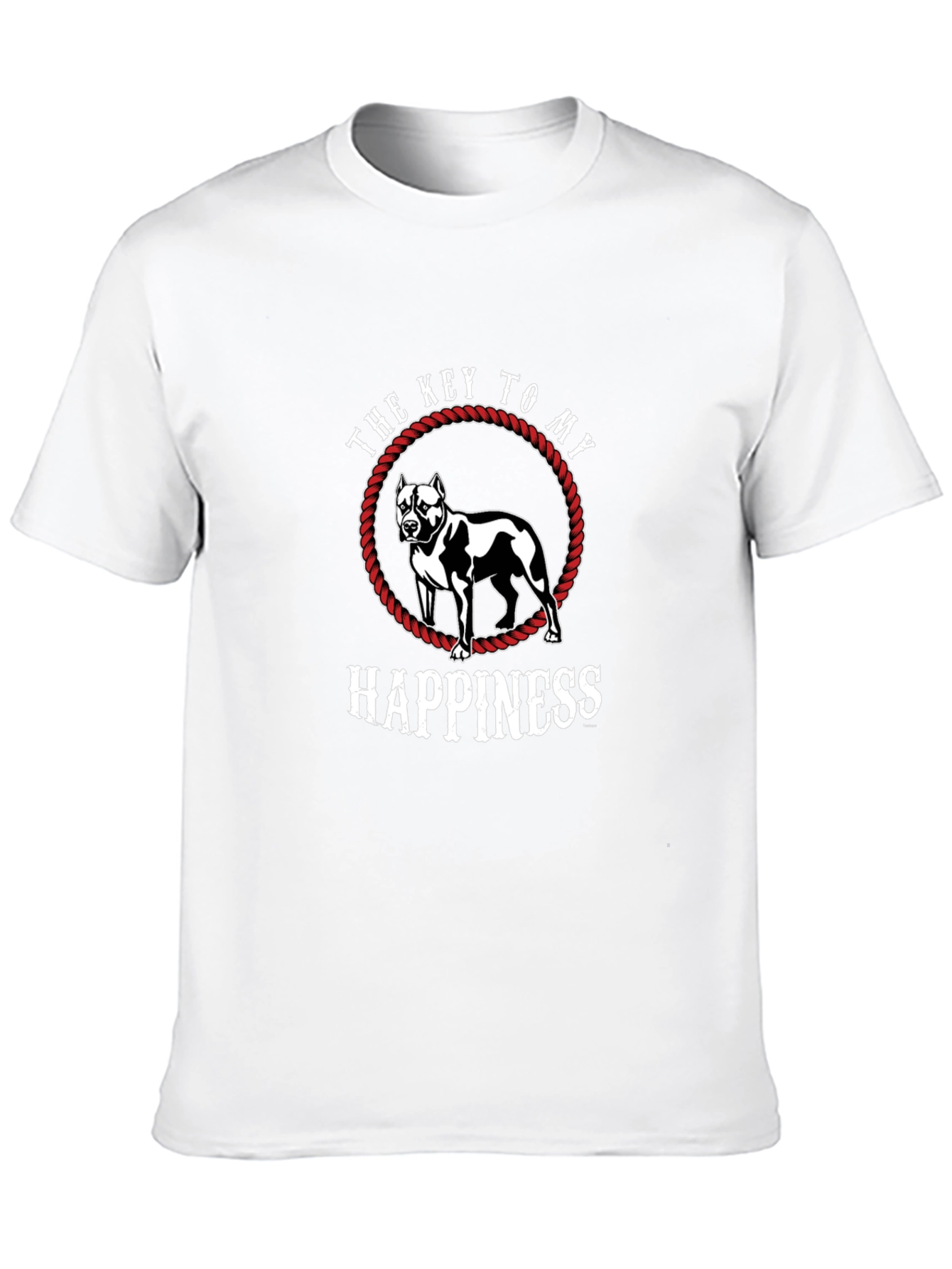 Black Pitbull Happiness Graphic Tee - Men's Black T-Shirt view 10