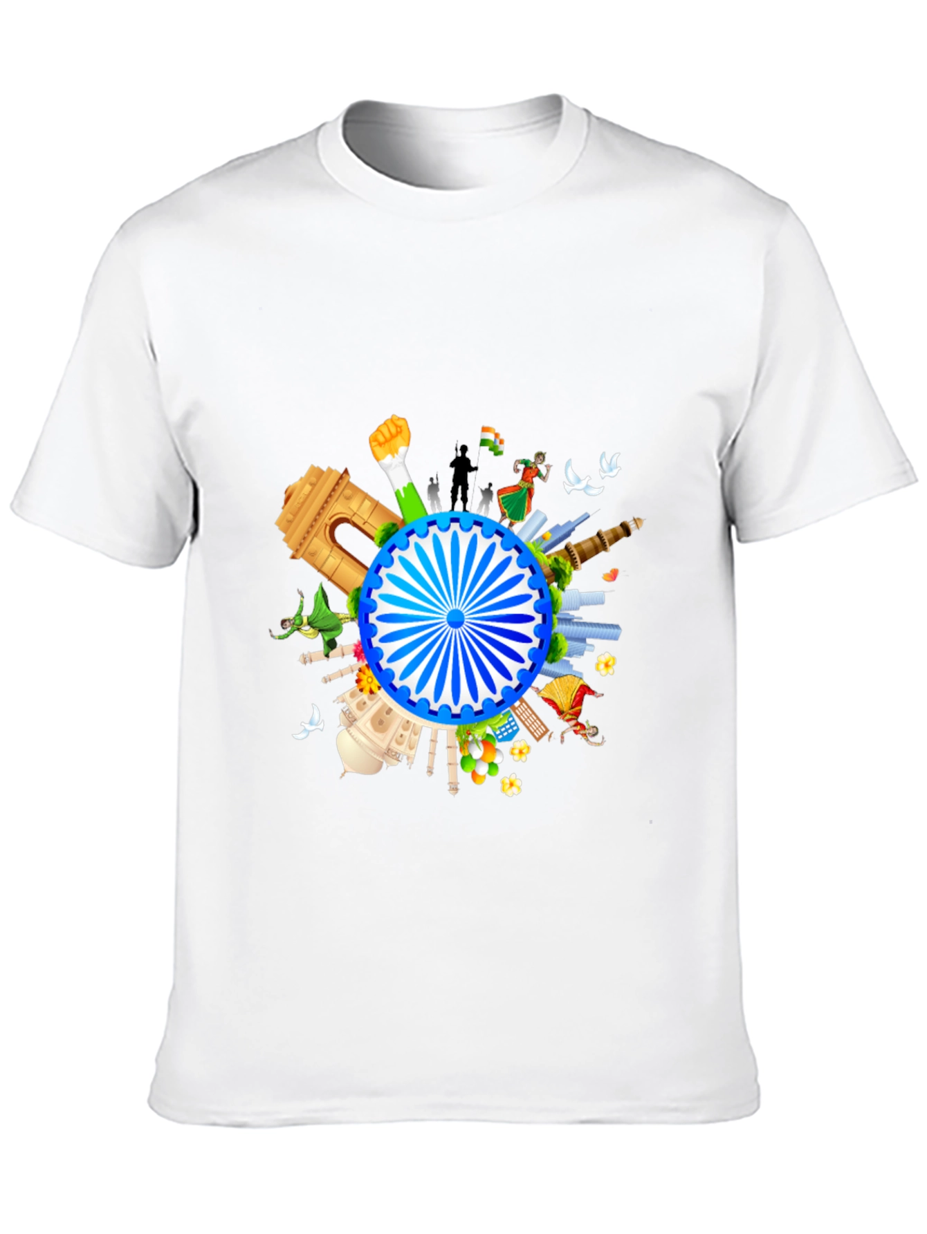 Black India Graphic Print Men's Black T-shirt view 10