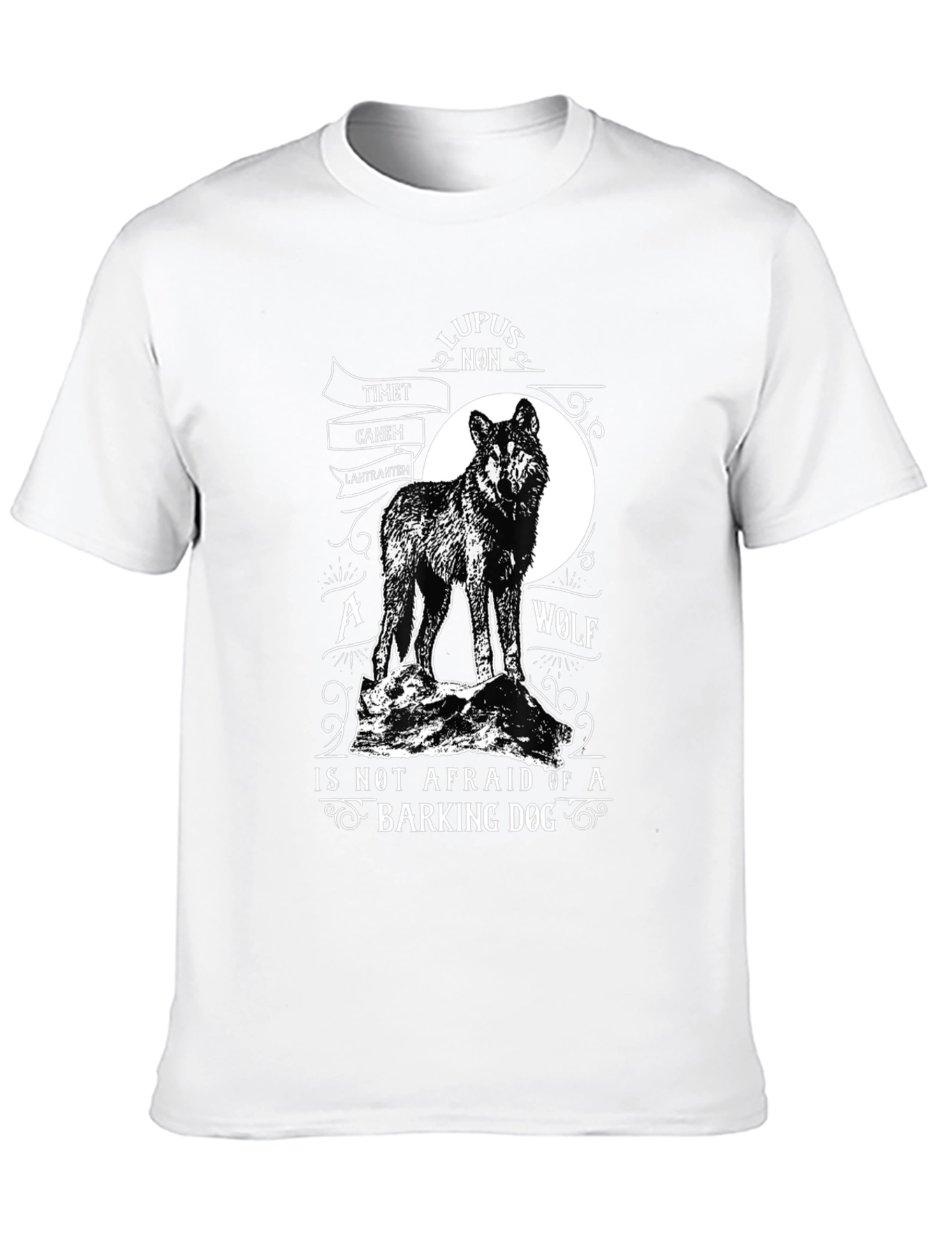 Black Wolf Graphic Tee - Lupus Non Timet Canem - Black Cotton view 10