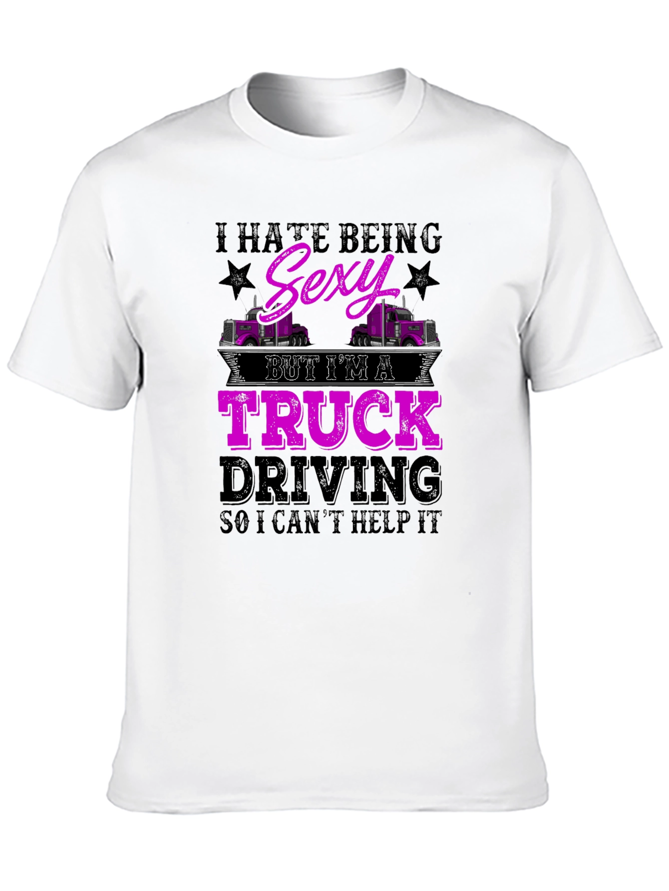 Black Truck Driving Sexy Humor T-Shirt view 10