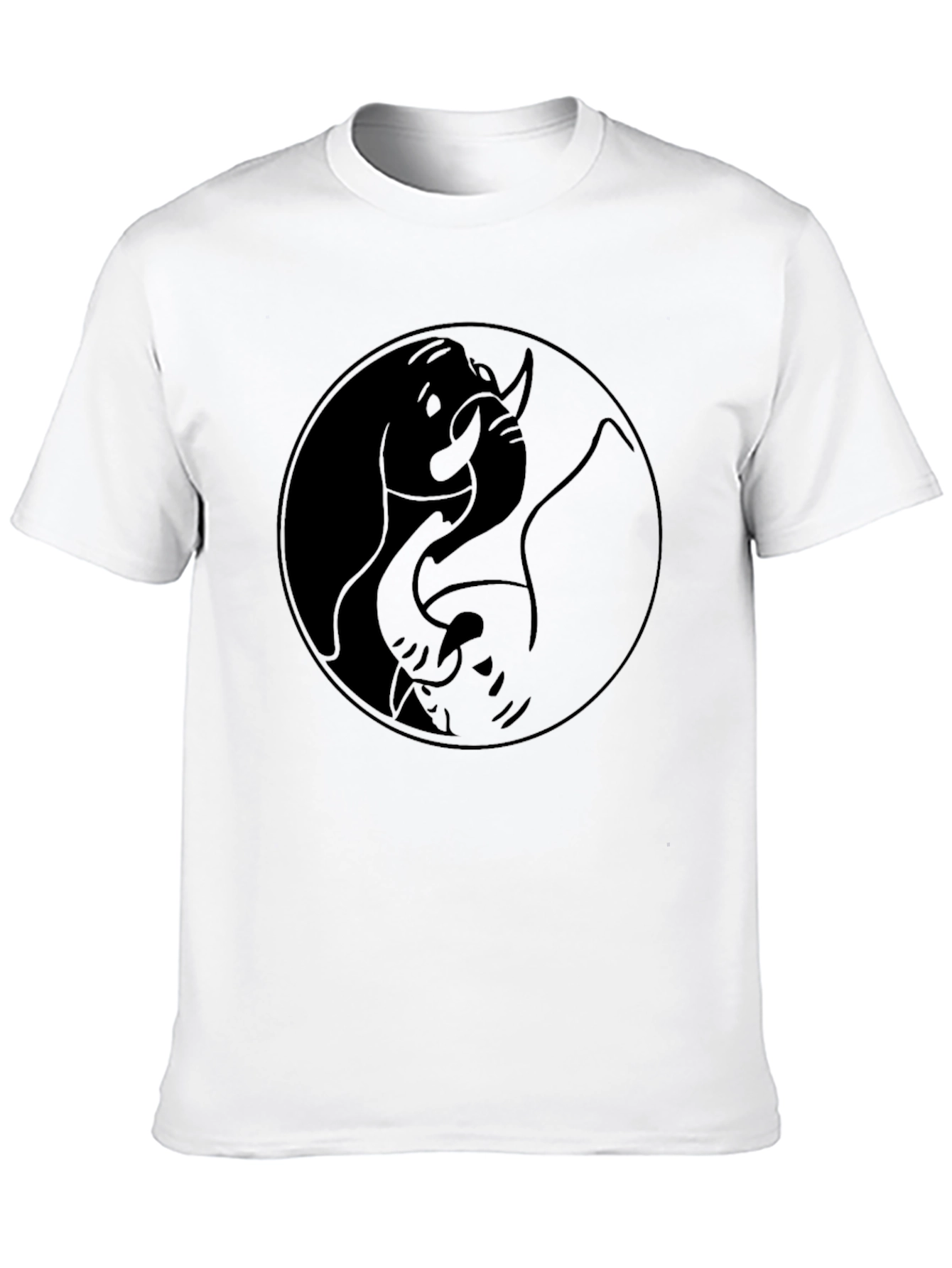 Black Yin Yang Elephant Graphic Tee - Stylish Black T-Shirt view 10