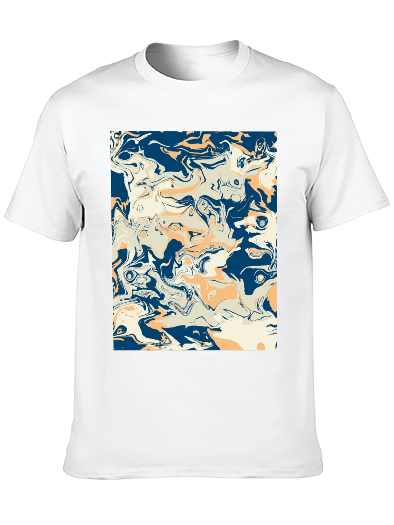 Black Abstract Swirl Graphic Tee - Stylish Men's Black T-Shirt view 10