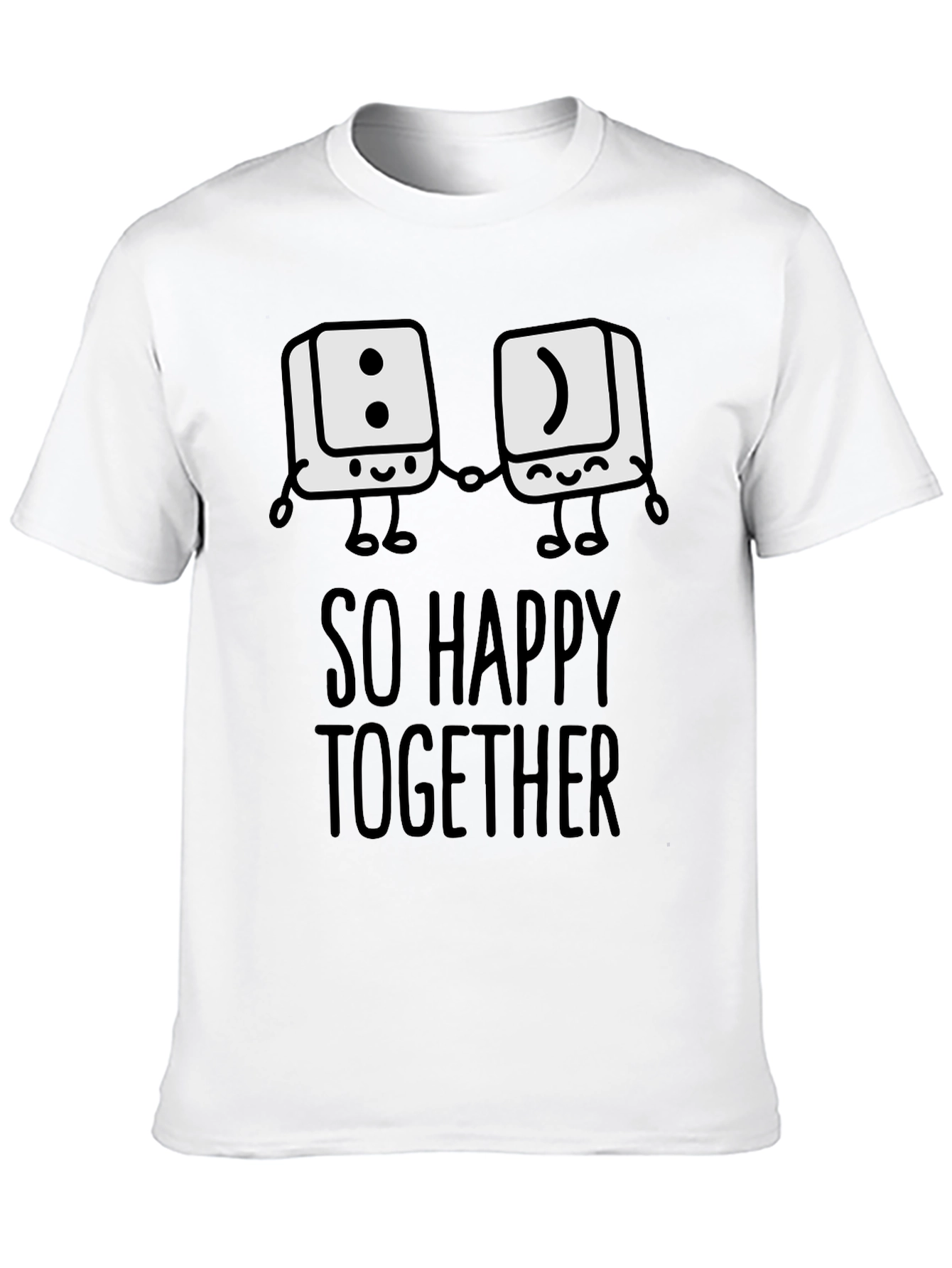 Black So Happy Together Graphic T-Shirt - Fun Couple Tee view 10