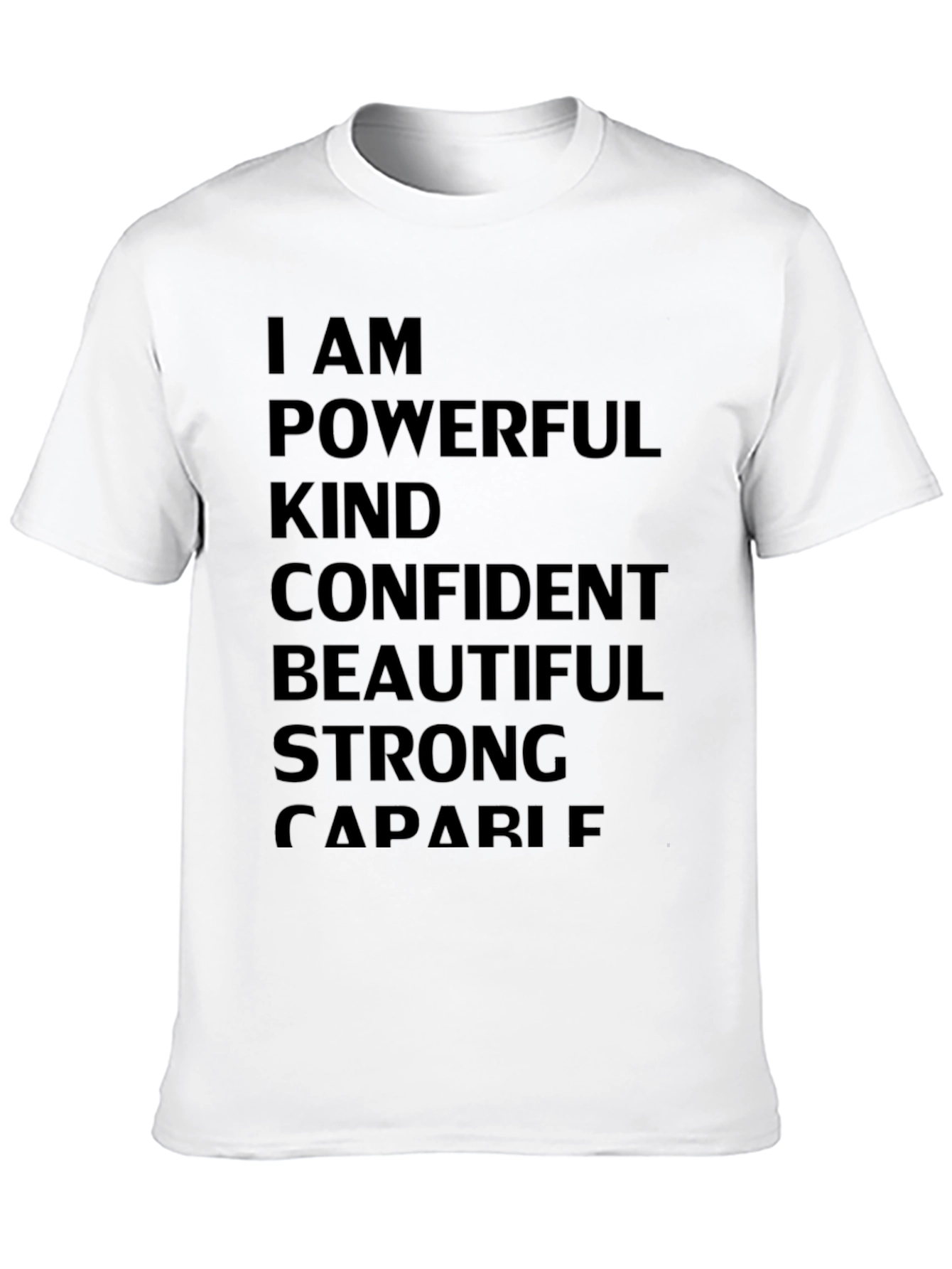Black Empowering Affirmations T-Shirt: Powerful, Kind, Confident view 10