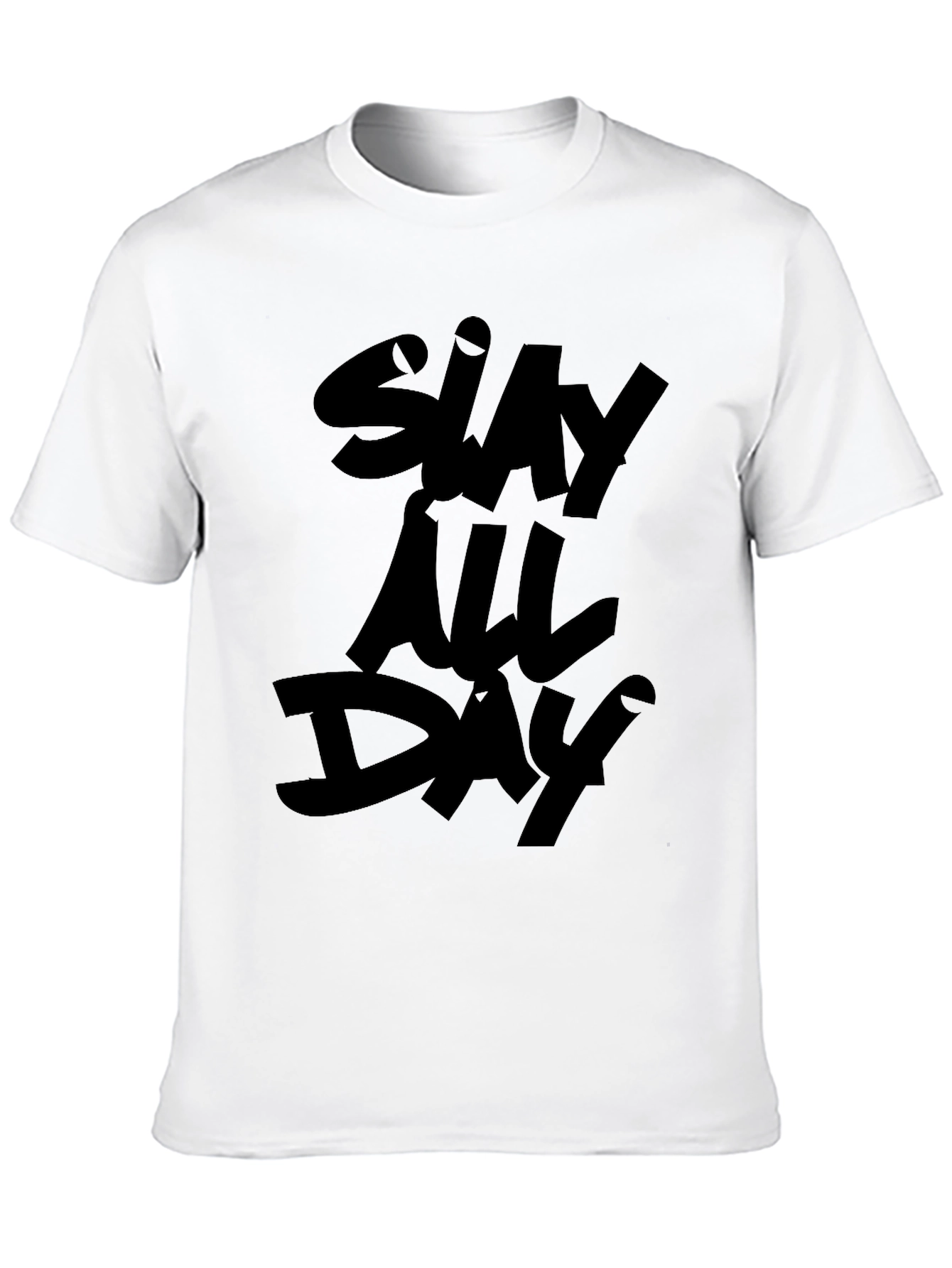 Black Slay All Day Black Graphic Tee view 10