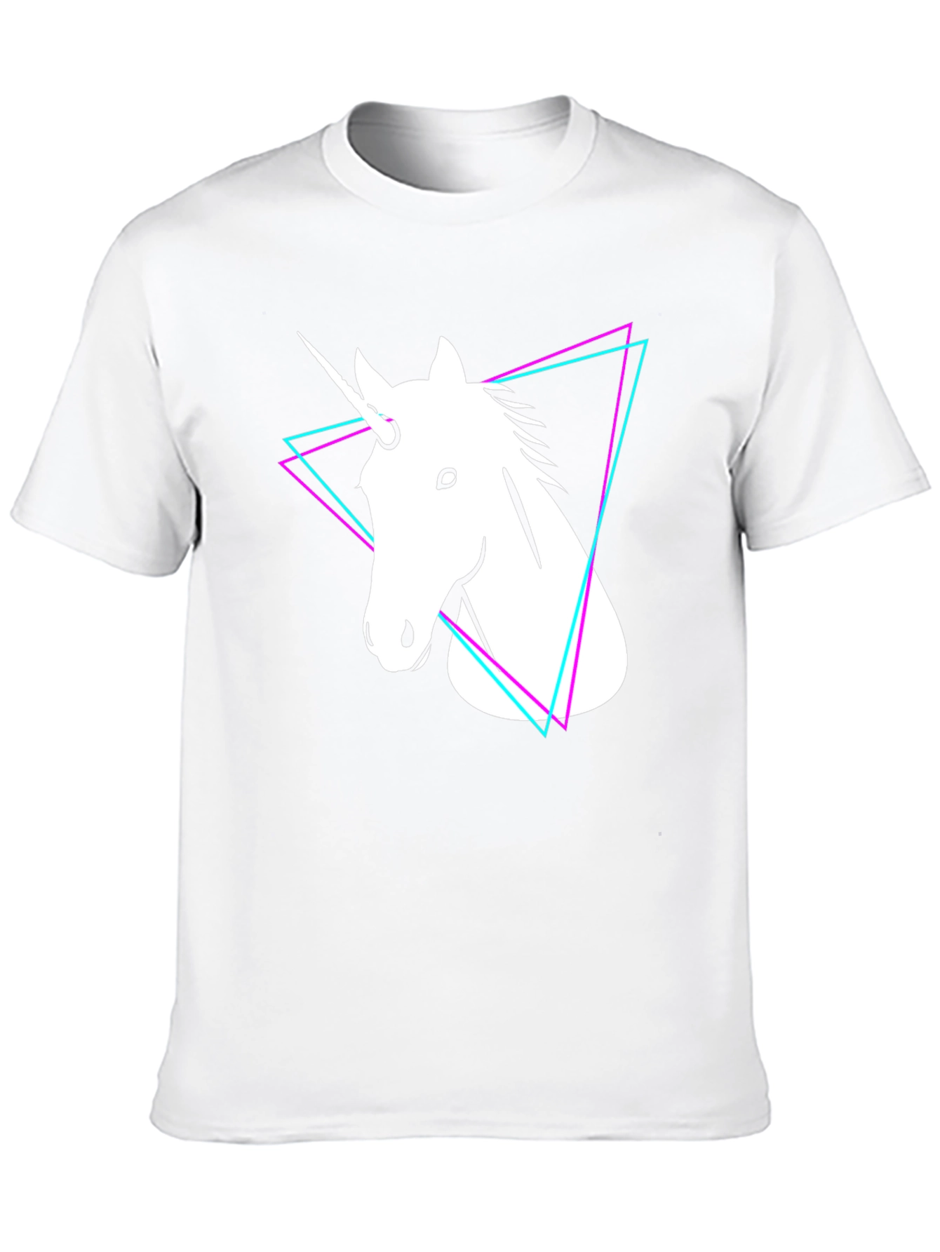 Black Unicorn Triangle Graphic Tee - Black Cotton T-Shirt view 10