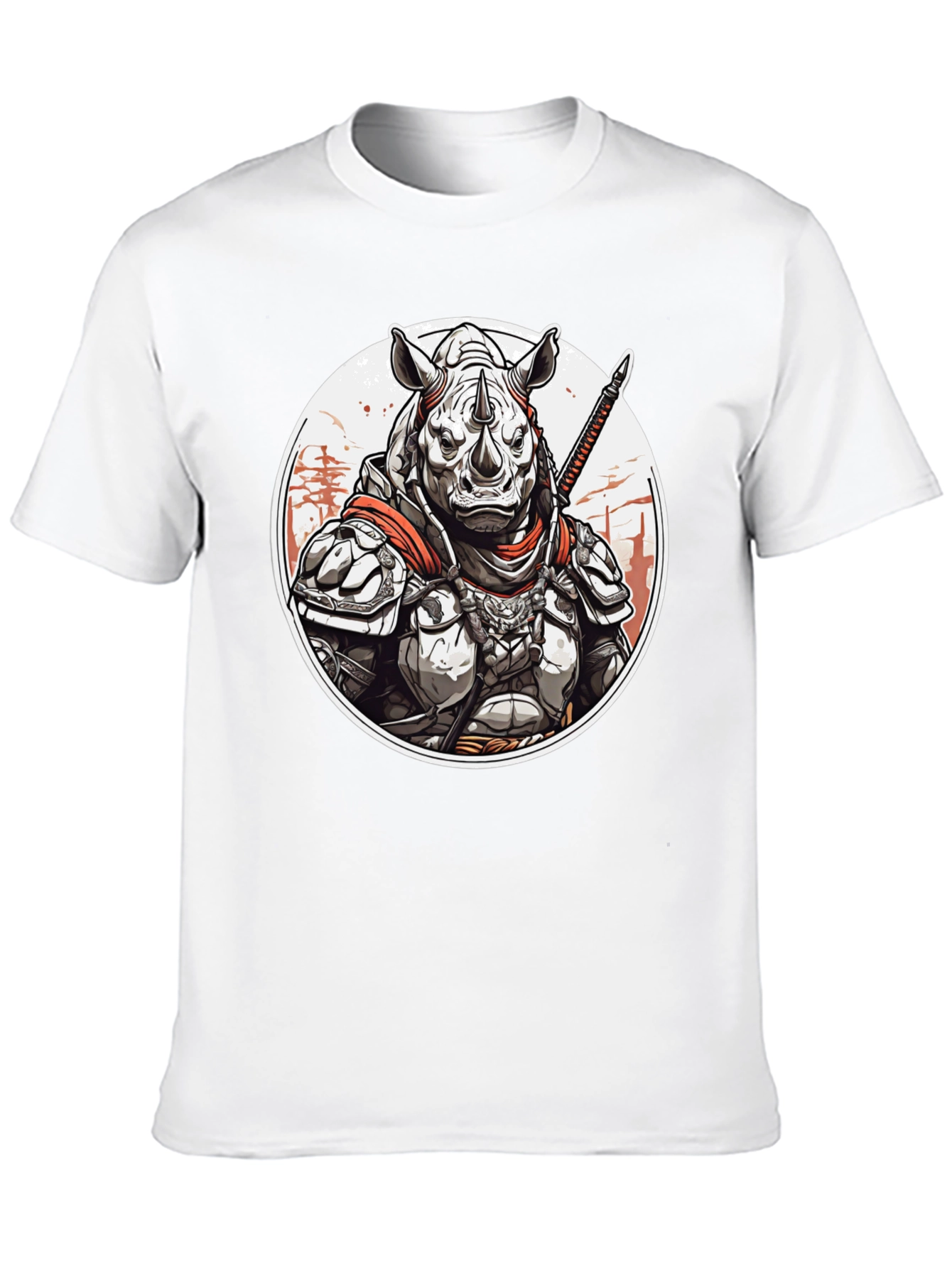 Black Armored Rhino Warrior Graphic Tee view 10