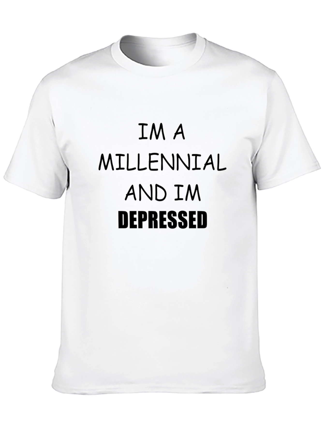 Black Millennial Depressed Black T-Shirt view 10