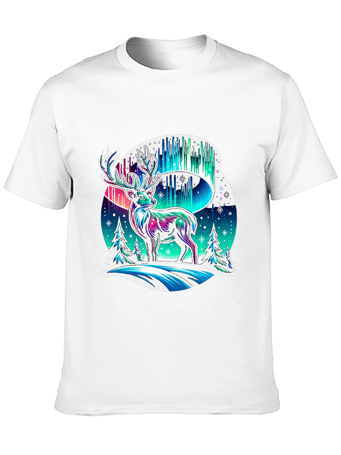 Northern Lights Deer Graphic Tee - 10