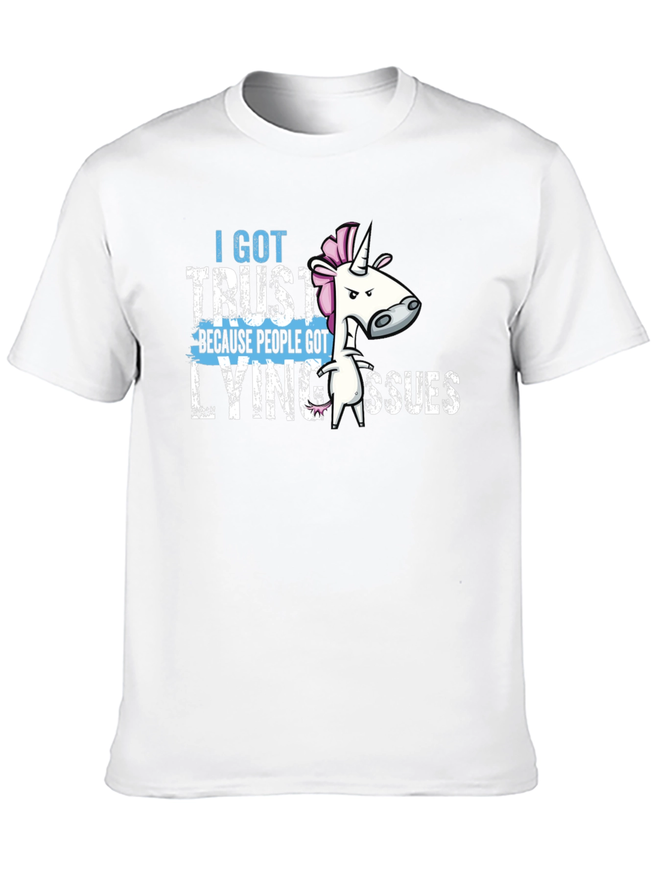 Black Trust Issues Graphic T-Shirt - Funny Unicorn Tee view 10