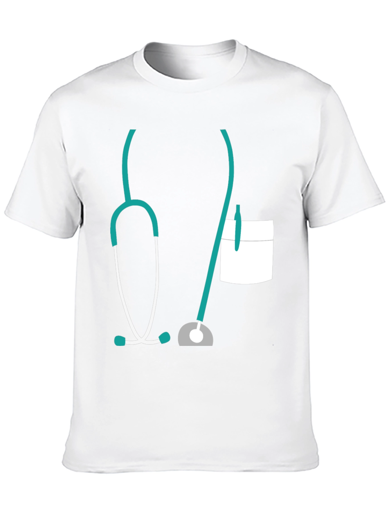 Black Doctor Stethoscope Graphic Tee - Novelty Medical Shirt view 10