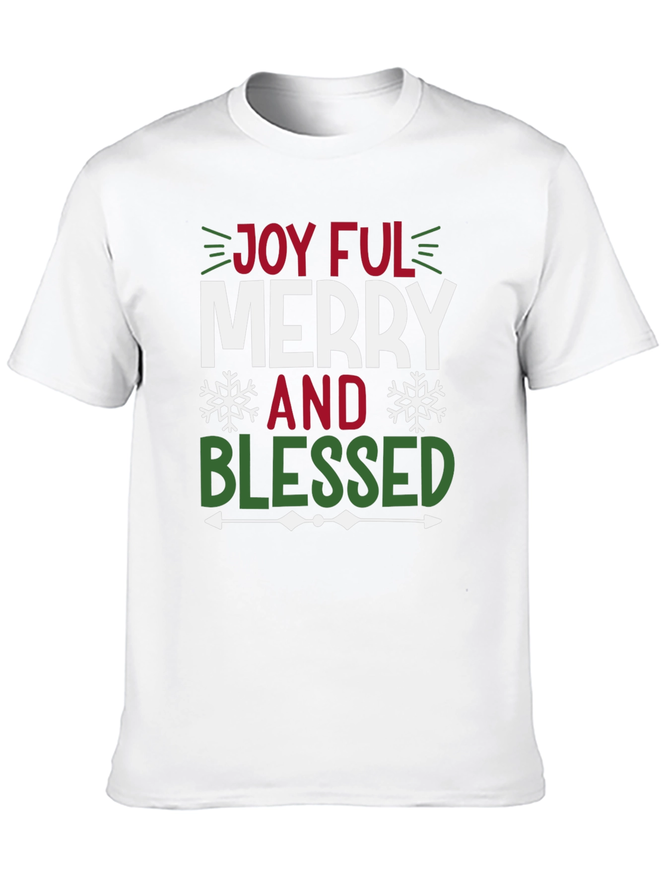 Black Joyful Merry and Blessed Graphic Tee Shirt view 10