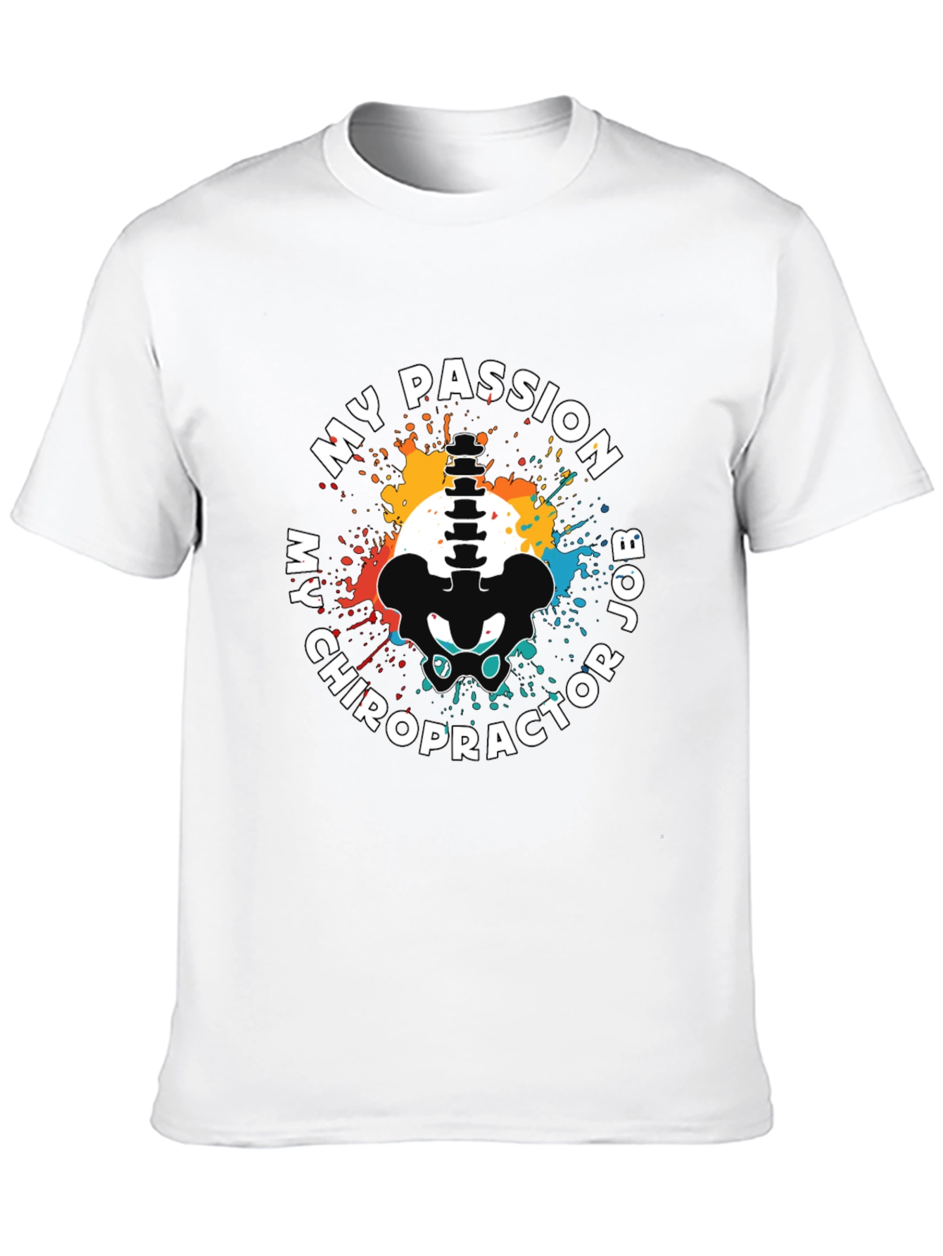 Black Chiropractor Passion T-Shirt - Spine & Pelvis Design view 10