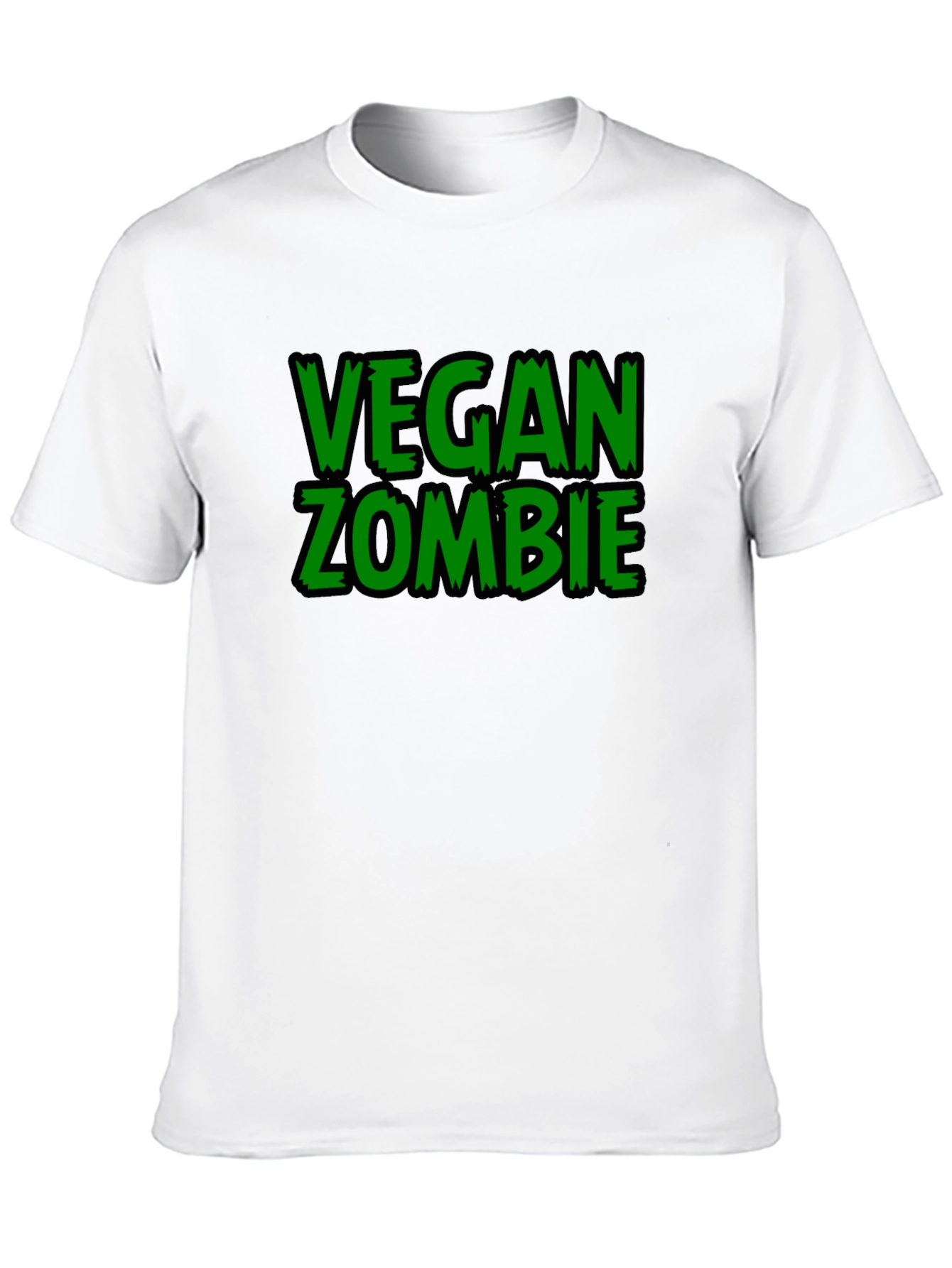 Black Vegan Zombie Black Graphic T-Shirt view 10