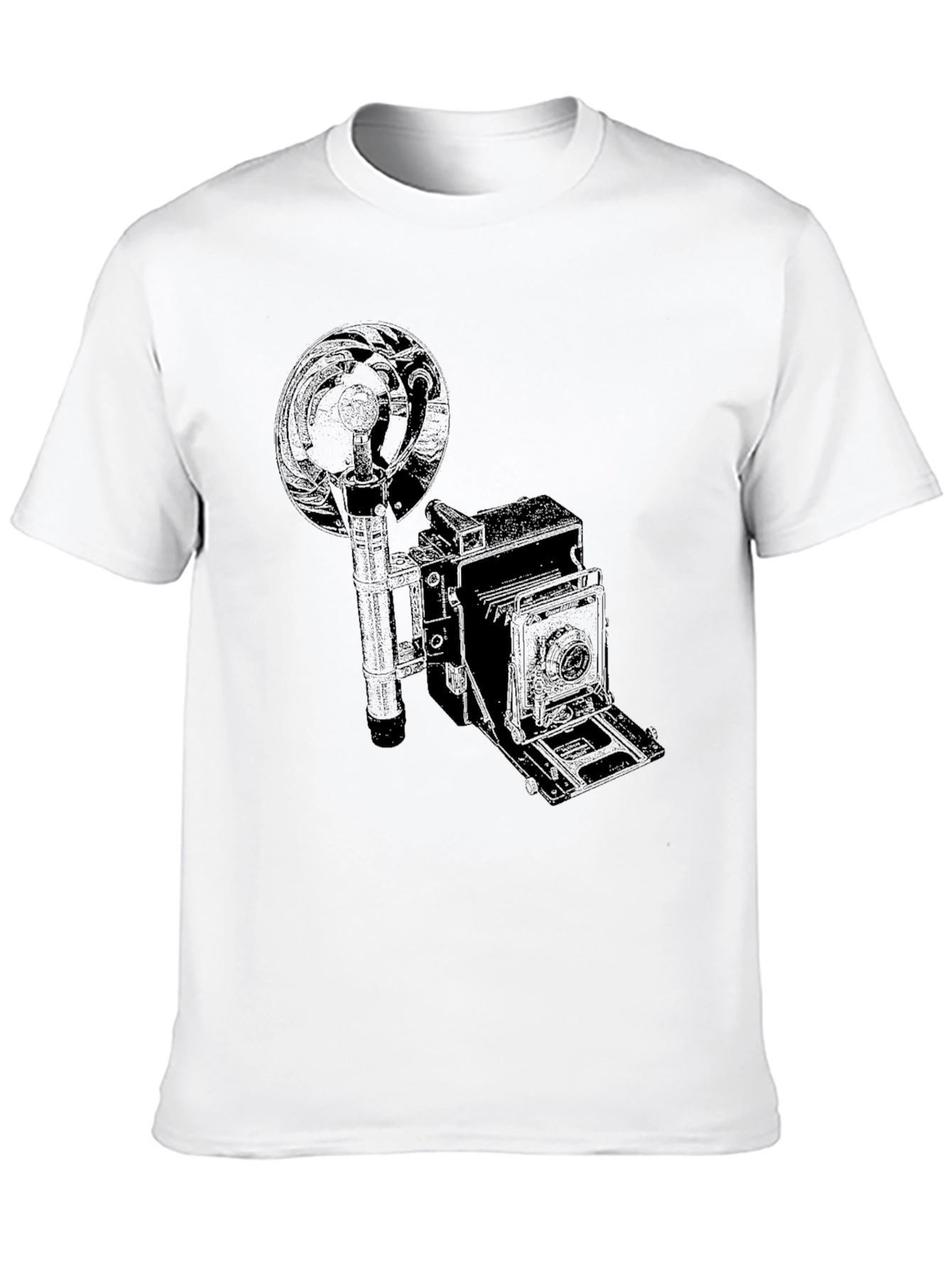 Black Vintage Camera Graphic Black T-Shirt view 10