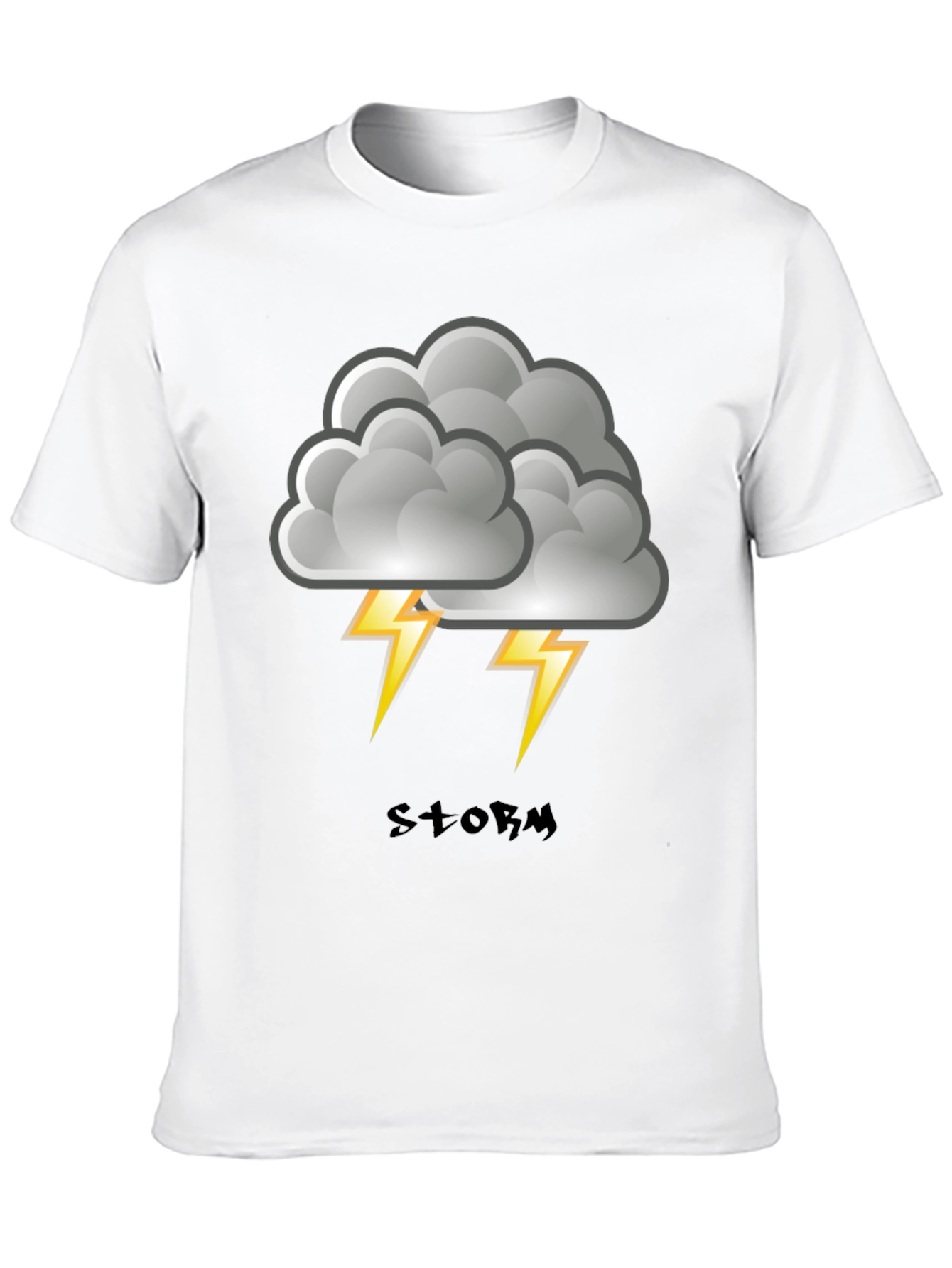 Black Storm Cloud Graphic Print Men's T-Shirt view 10