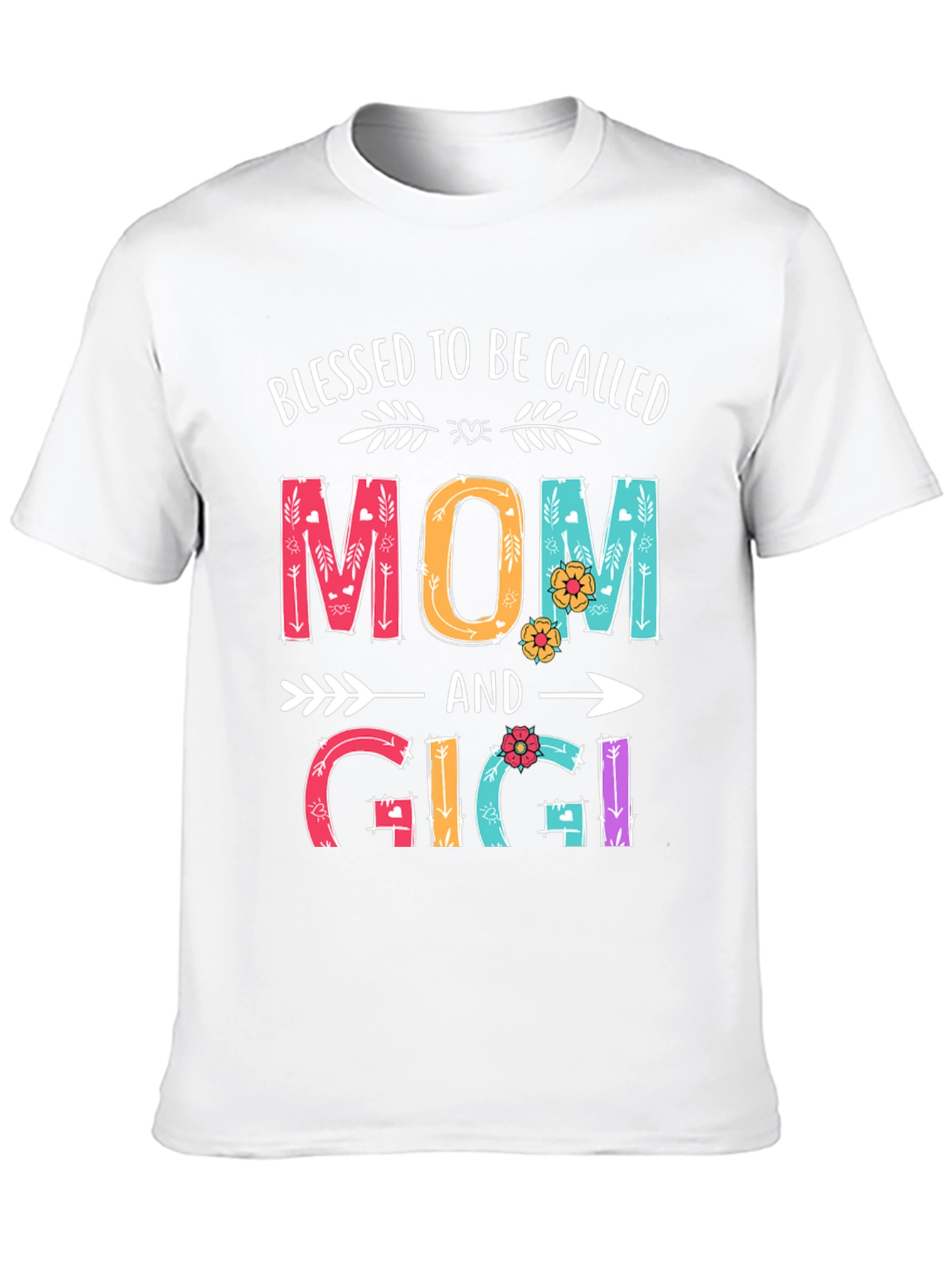 Black Blessed To Be Called Mom and Gigi T-Shirt view 10