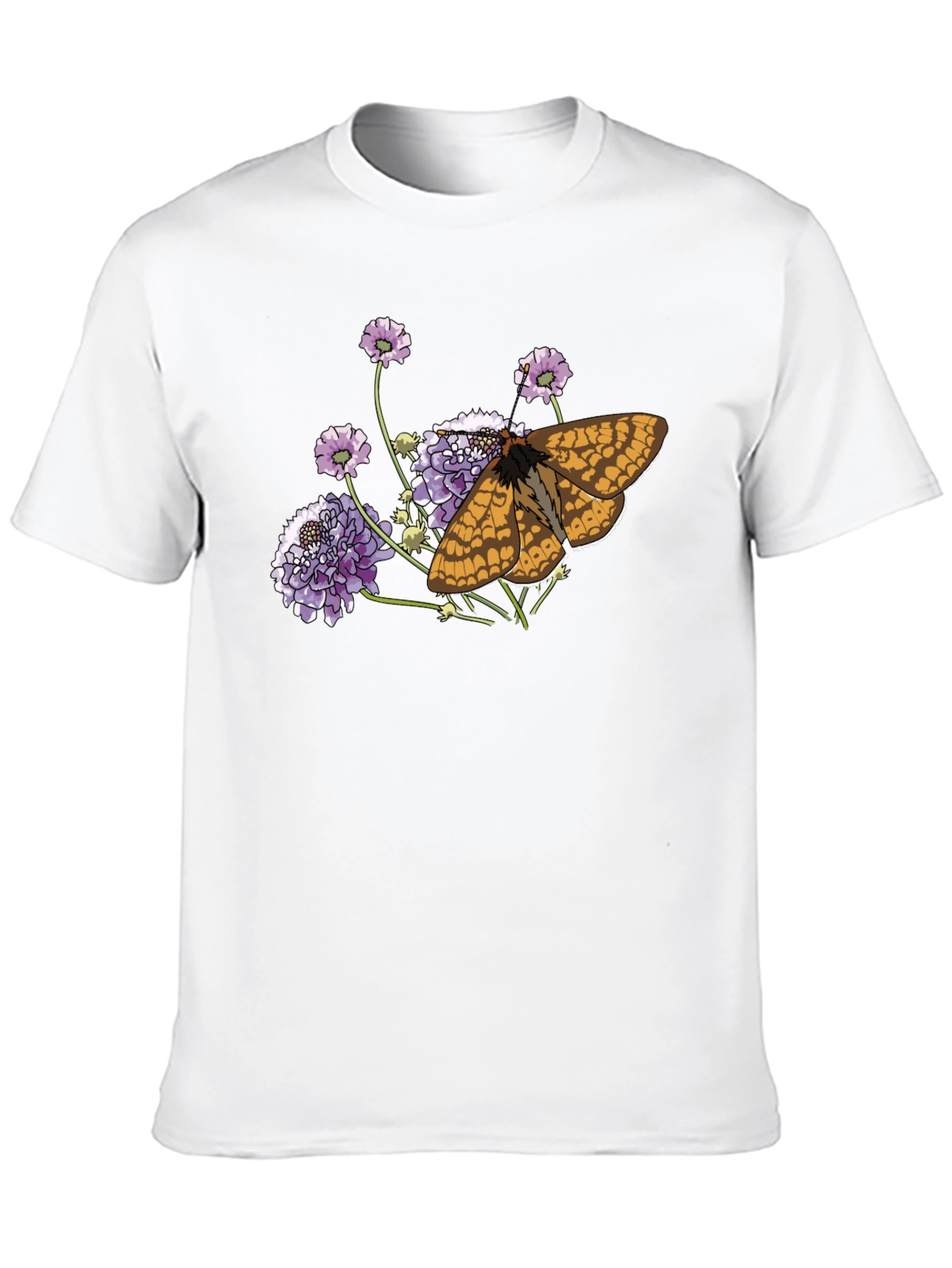 Black Butterfly and Flower Graphic Black T-Shirt view 10