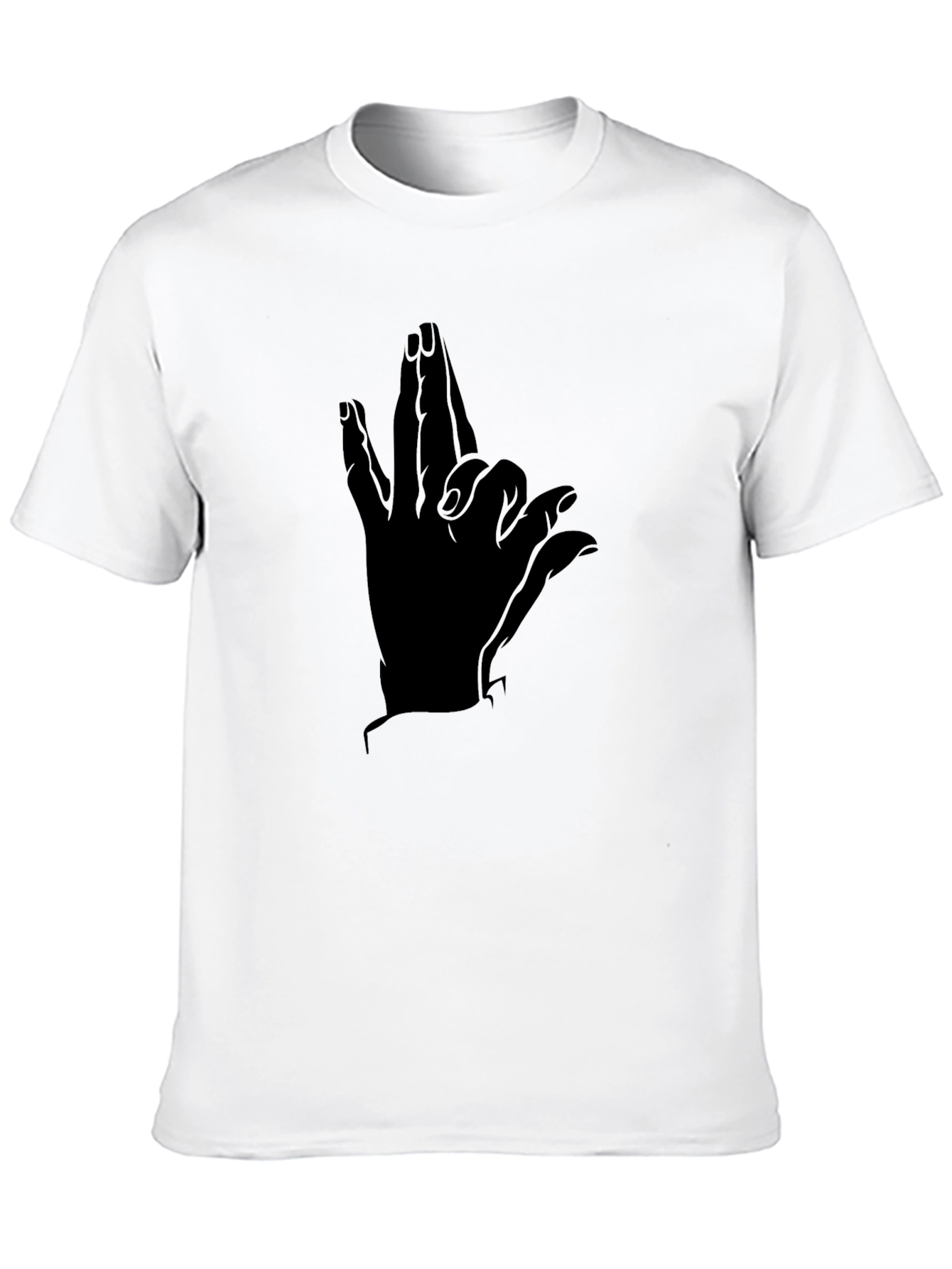 Black Men's Black Graphic Tee - Hand Design view 10