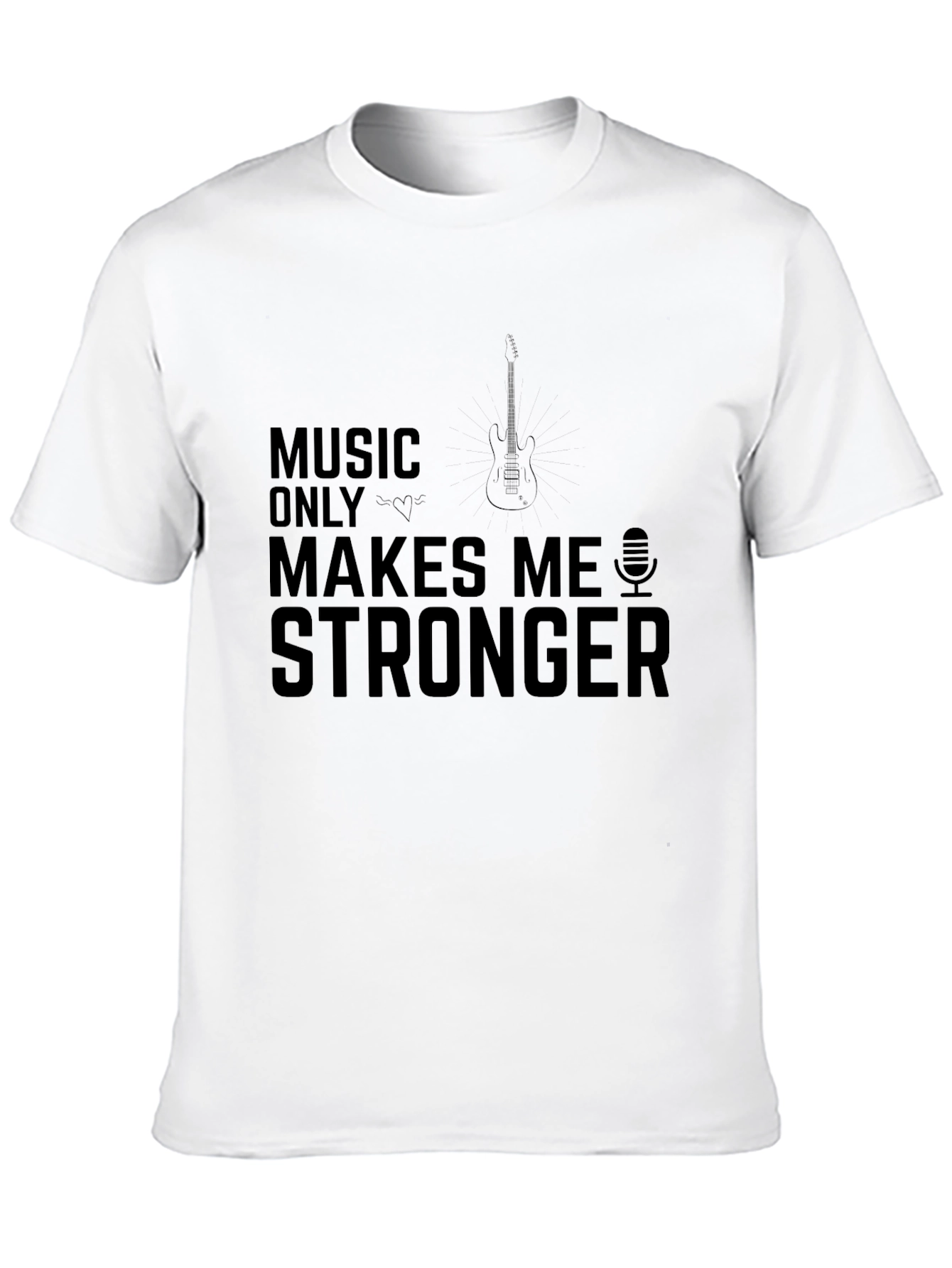 Black Music Makes Me Stronger Black Graphic T-Shirt view 10