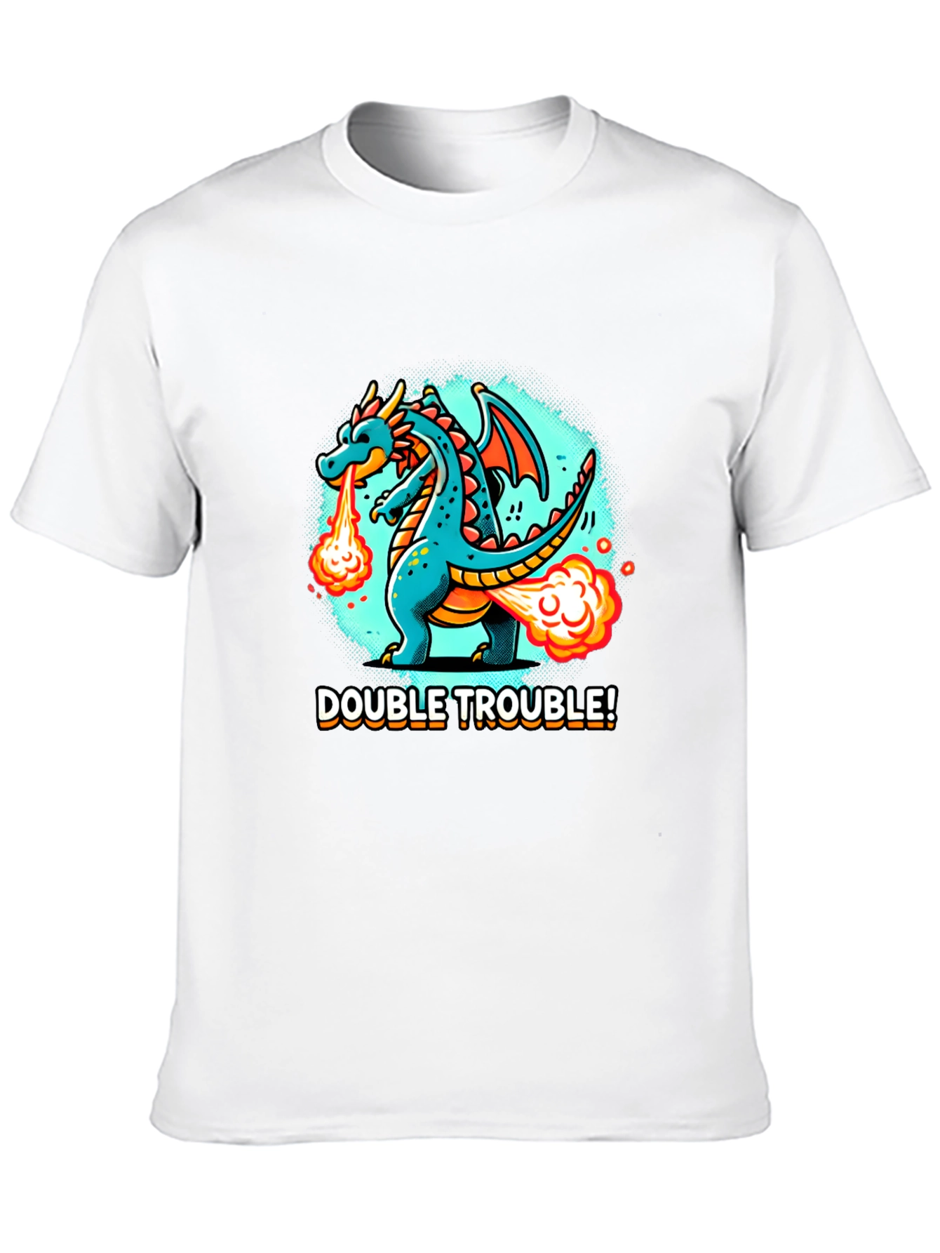 Black Double Trouble Dragon Graphic Tee - Black view 10