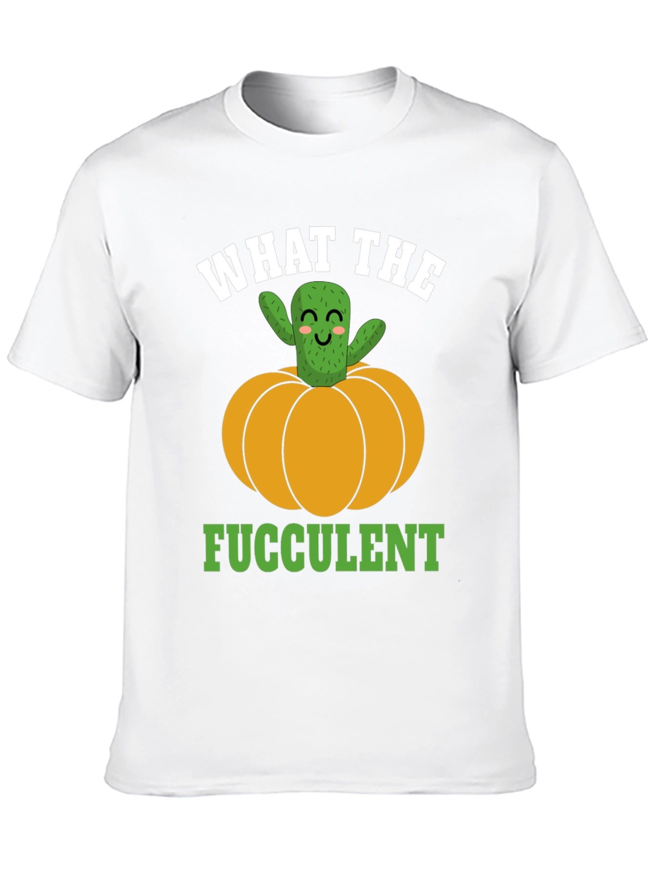 Black What the Fucculent Cactus Pumpkin Graphic T-Shirt view 10