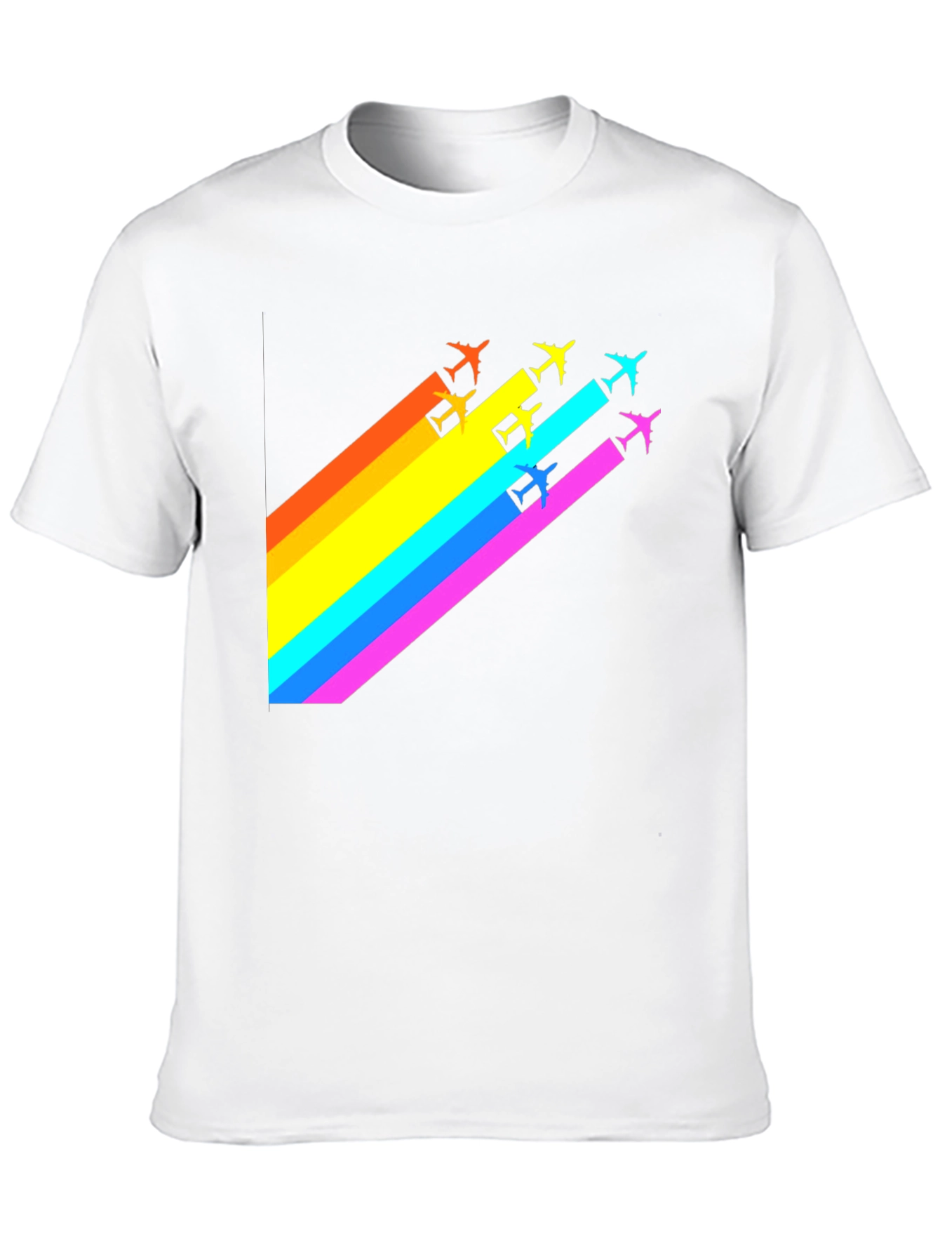 Black Rainbow Airplane Trail Graphic T-Shirt view 10