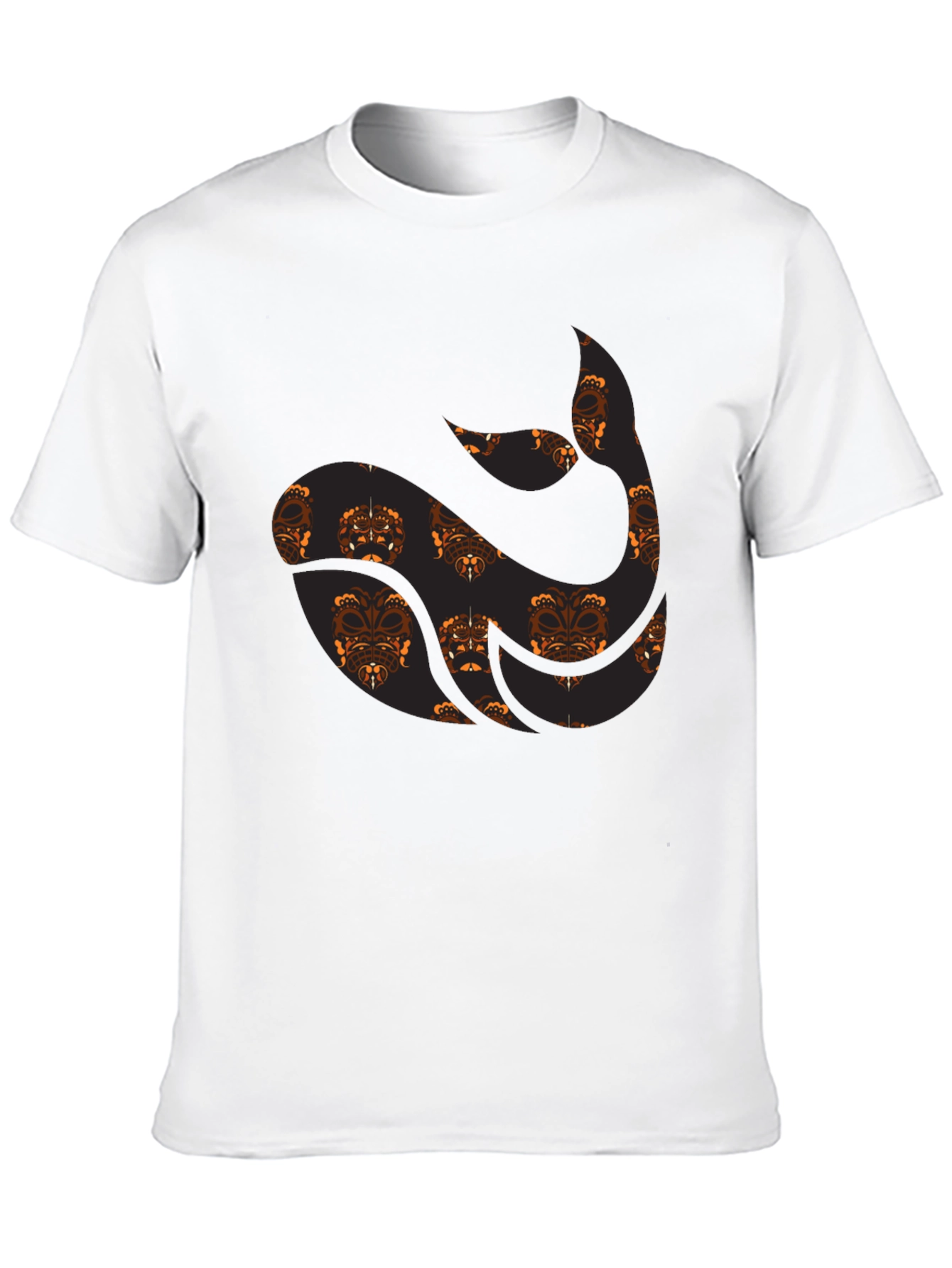 Black Tribal Whale Graphic Tee - Black view 10