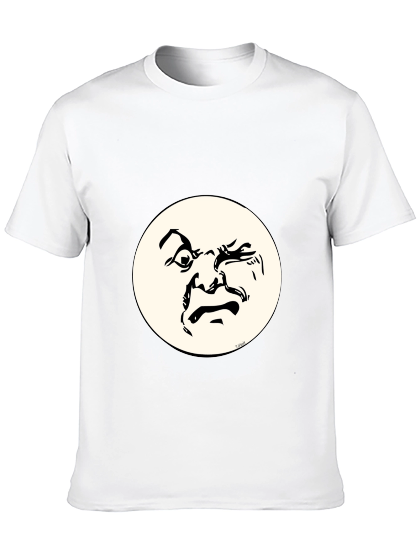Black Funny Face Graphic T-Shirt - Crew Neck Cotton Tee view 10
