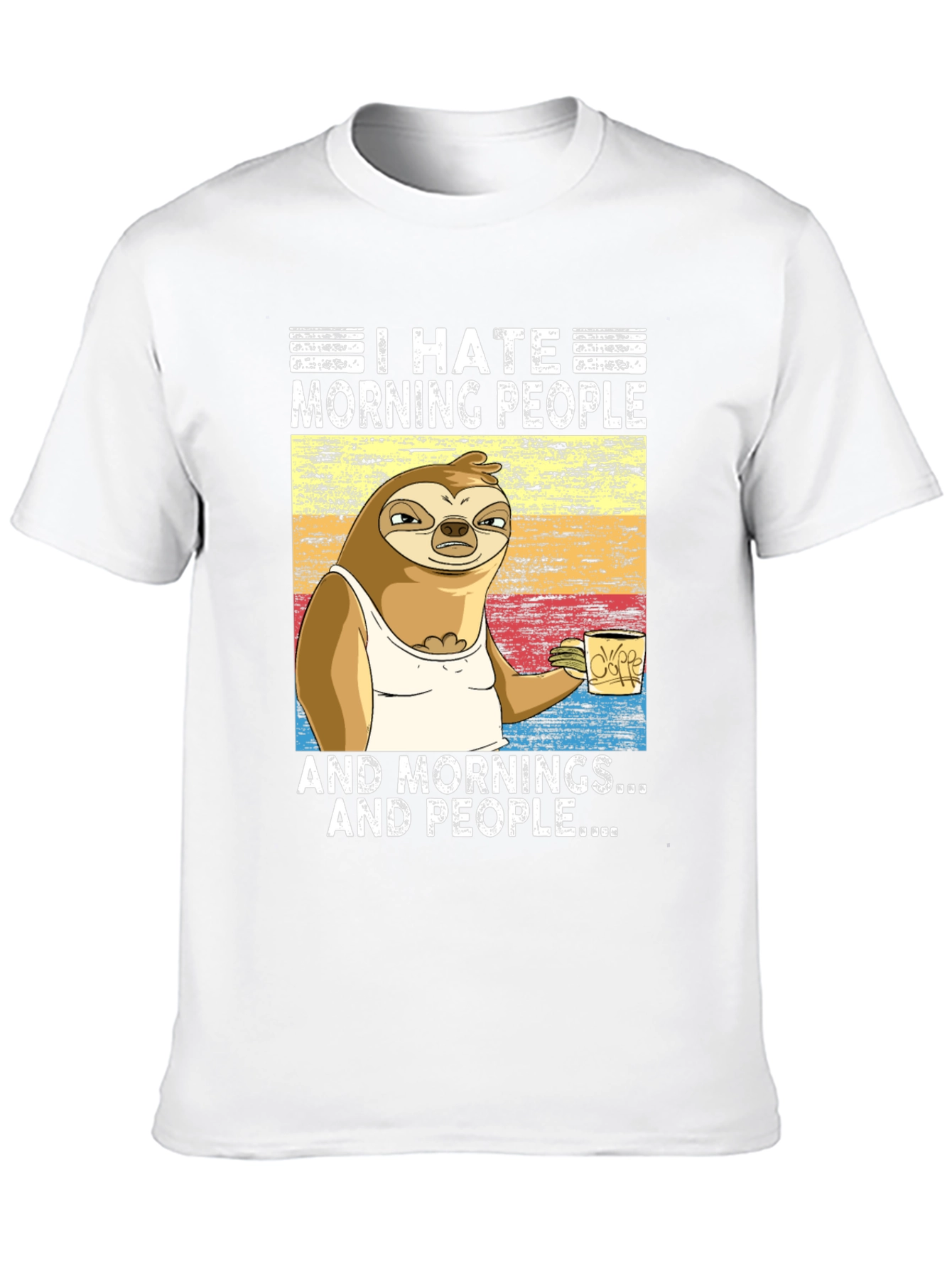 I Hate Morning People Sloth Graphic Tee - 10