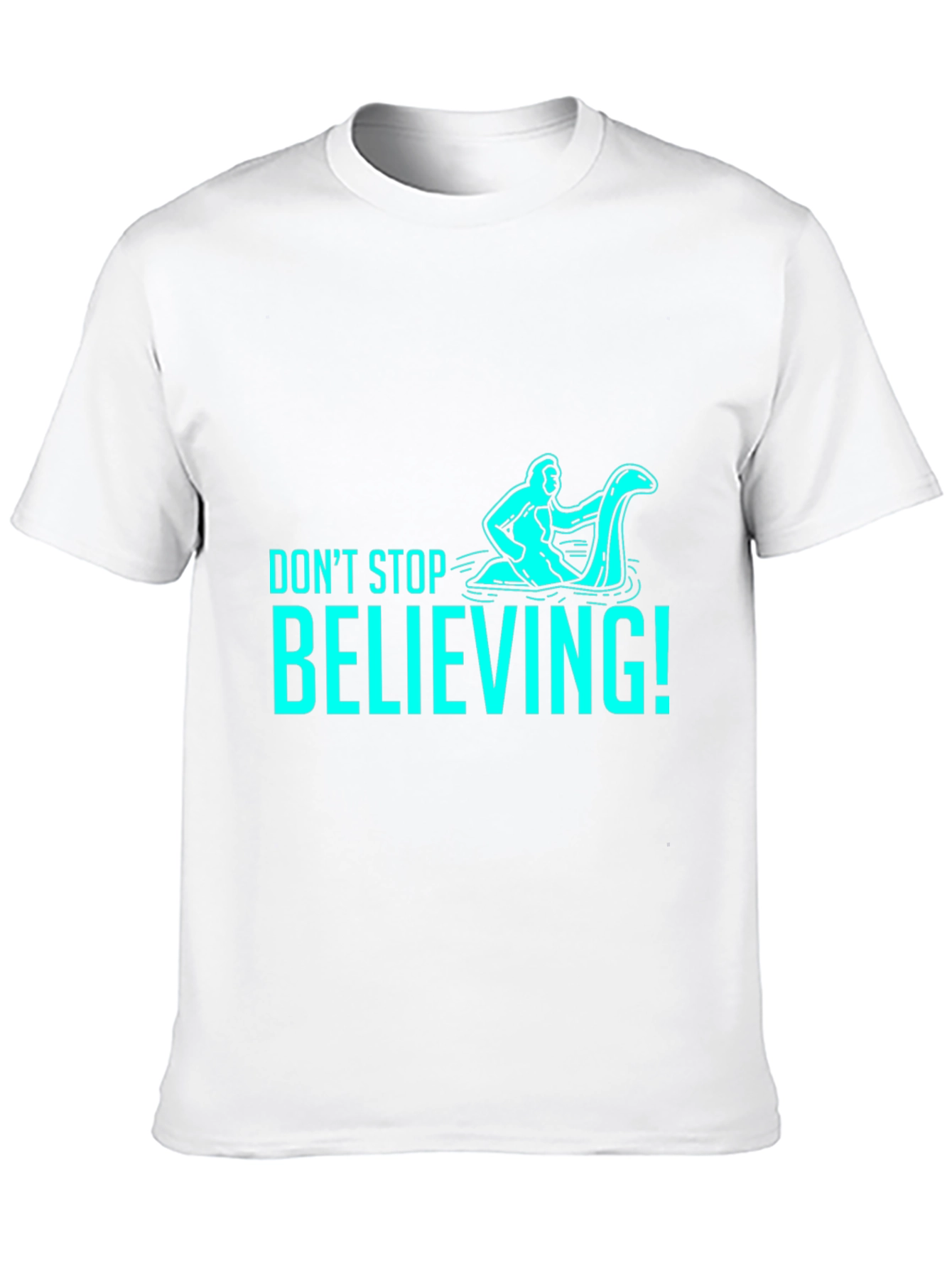 Black Don't Stop Believing T-Shirt - Funny Loch Ness Monster view 10