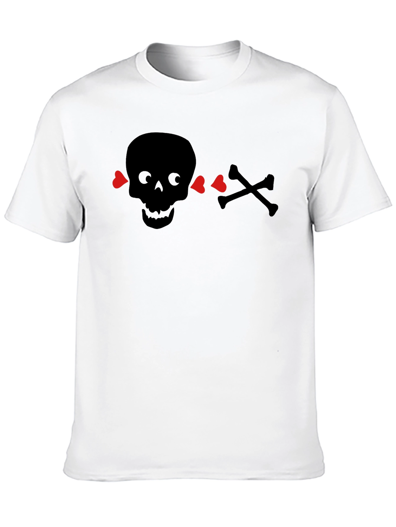 Black Skull & Crossbones Heart Eyes T-Shirt - Black view 10