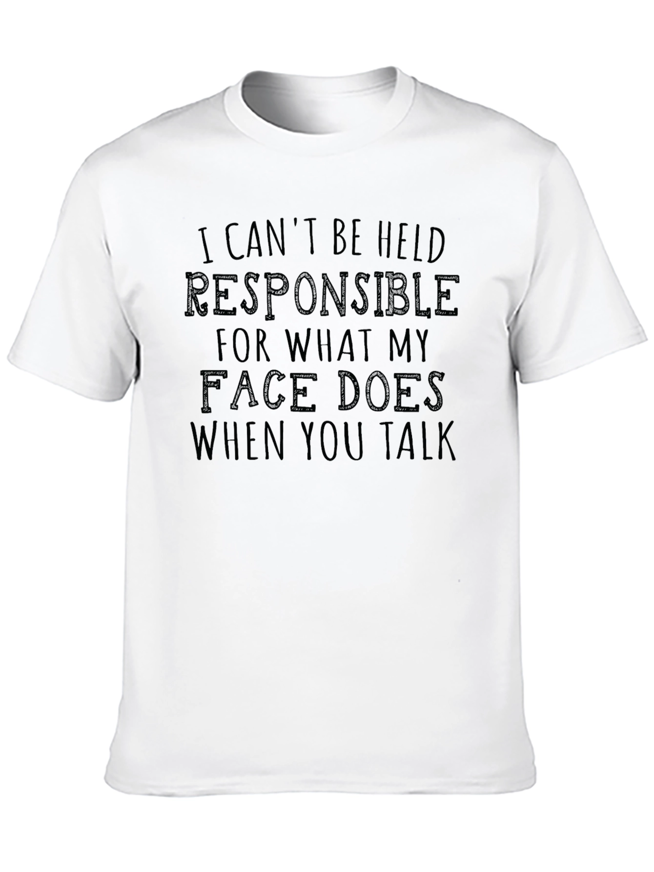 Black Funny Sarcastic Graphic T-Shirt - Face Reaction Tee view 10