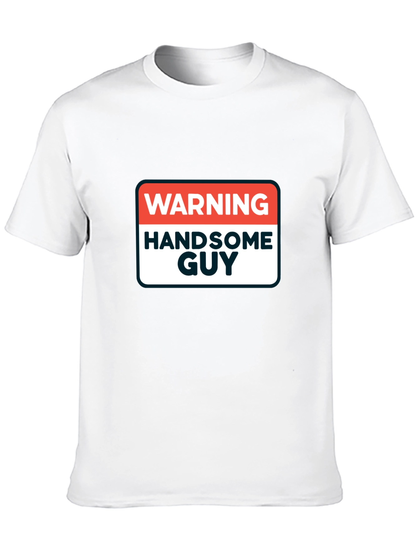Black Warning Handsome Guy Graphic T-Shirt view 10