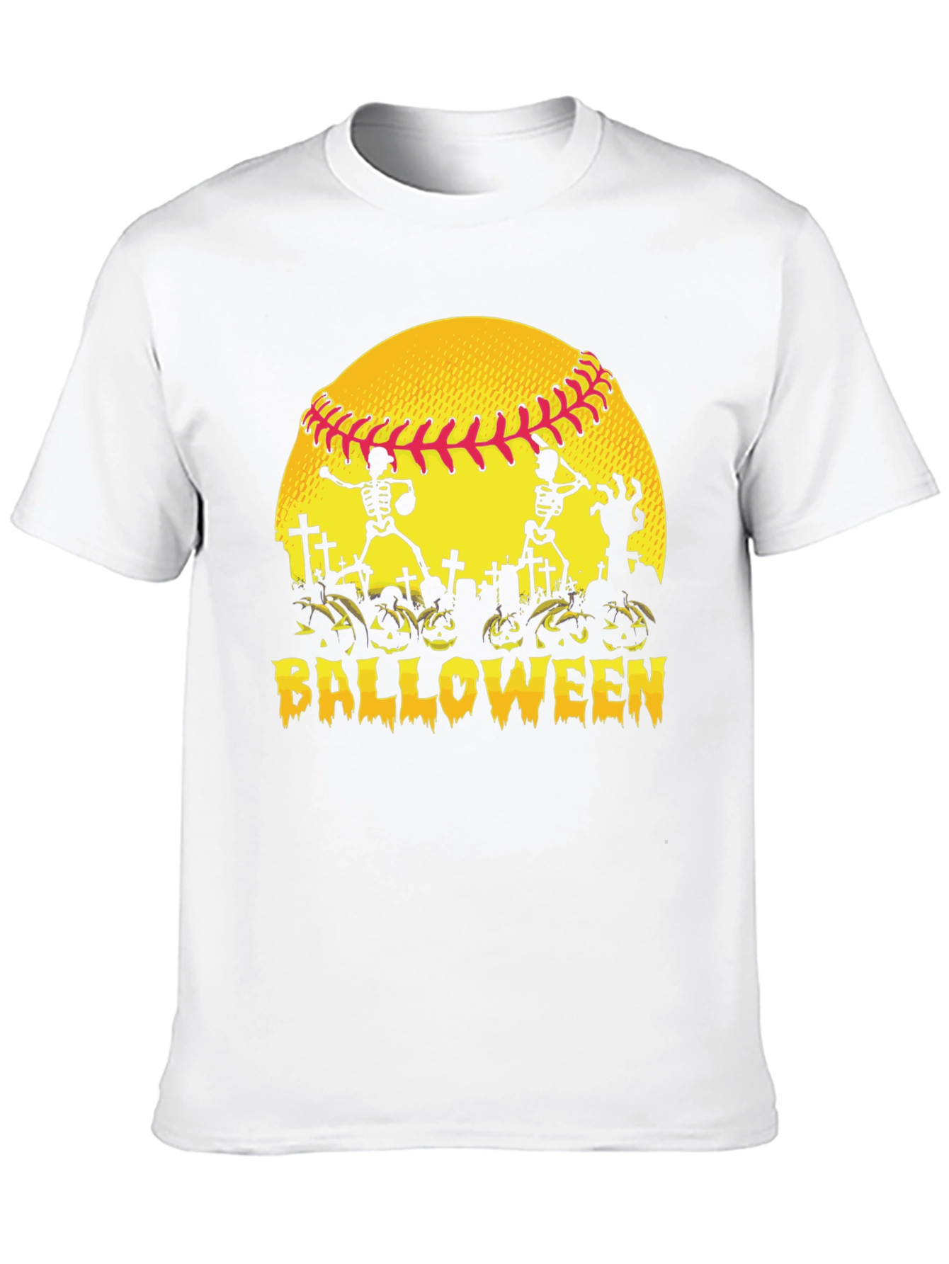 Black Halloween Baseball Skeleton T-Shirt view 10