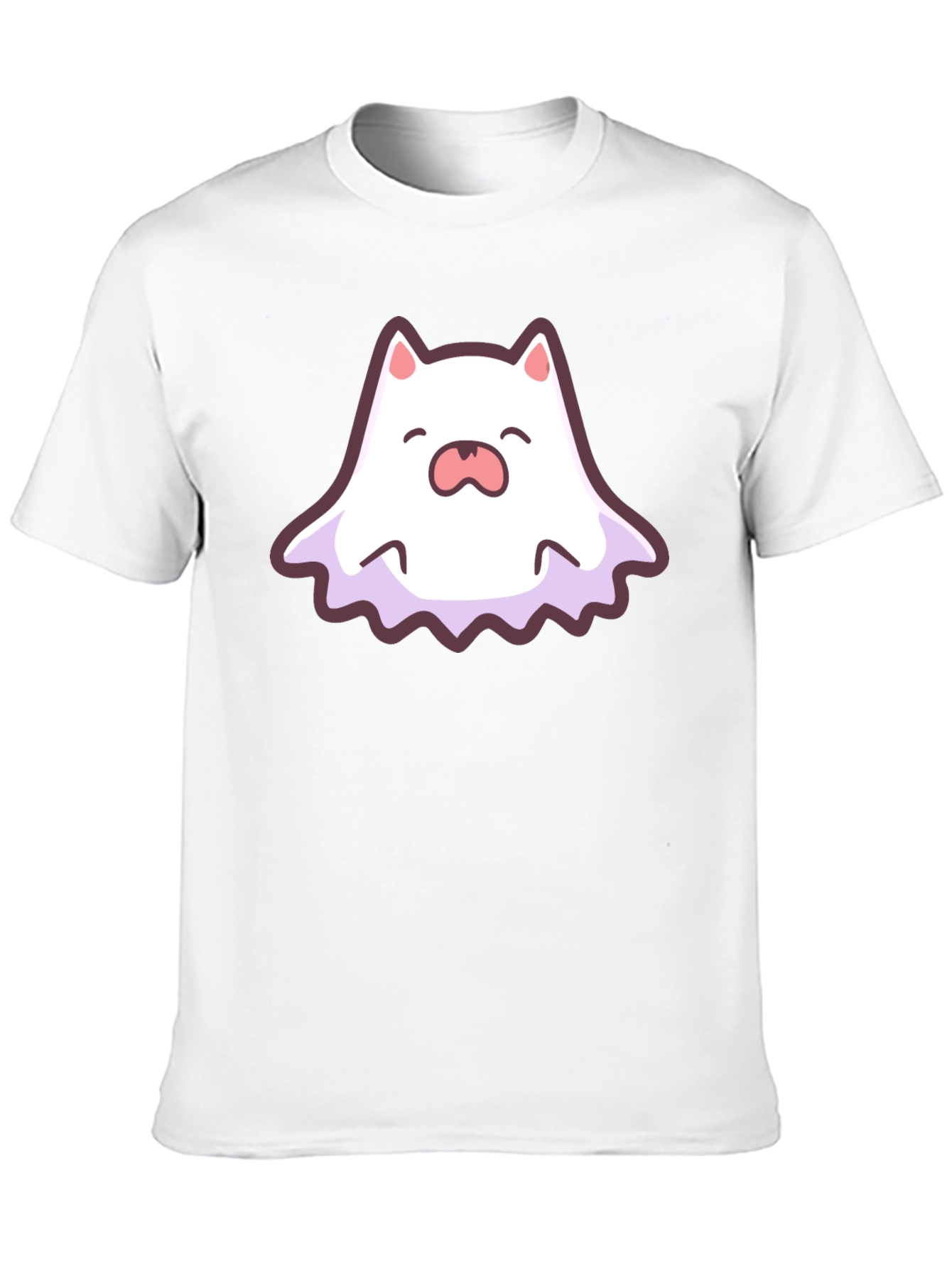 Black Cute Ghost Cat Graphic T-Shirt view 10