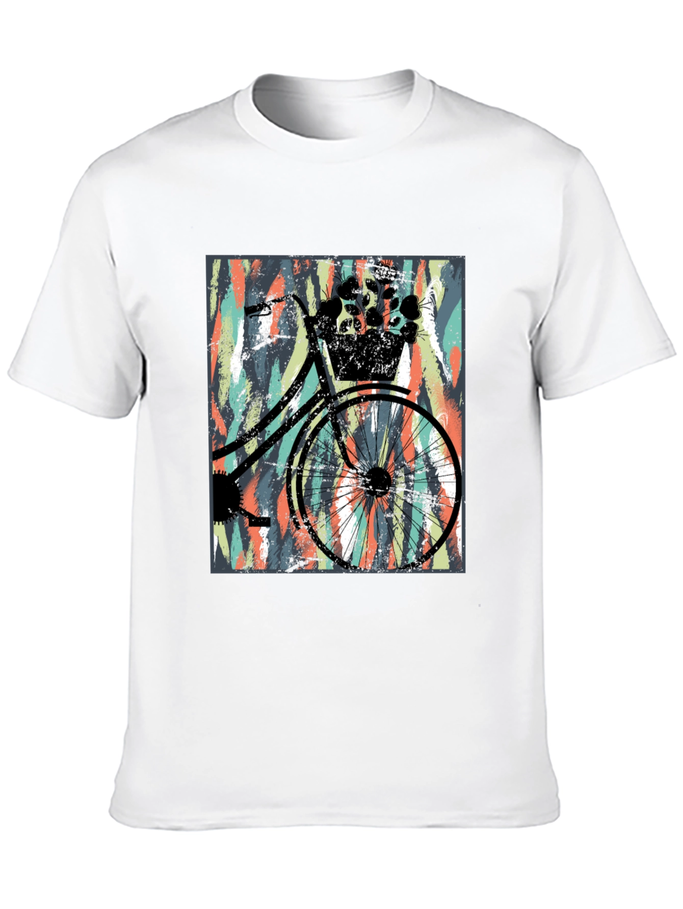 Black Stylish Black T-Shirt with Bicycle Graphic view 10