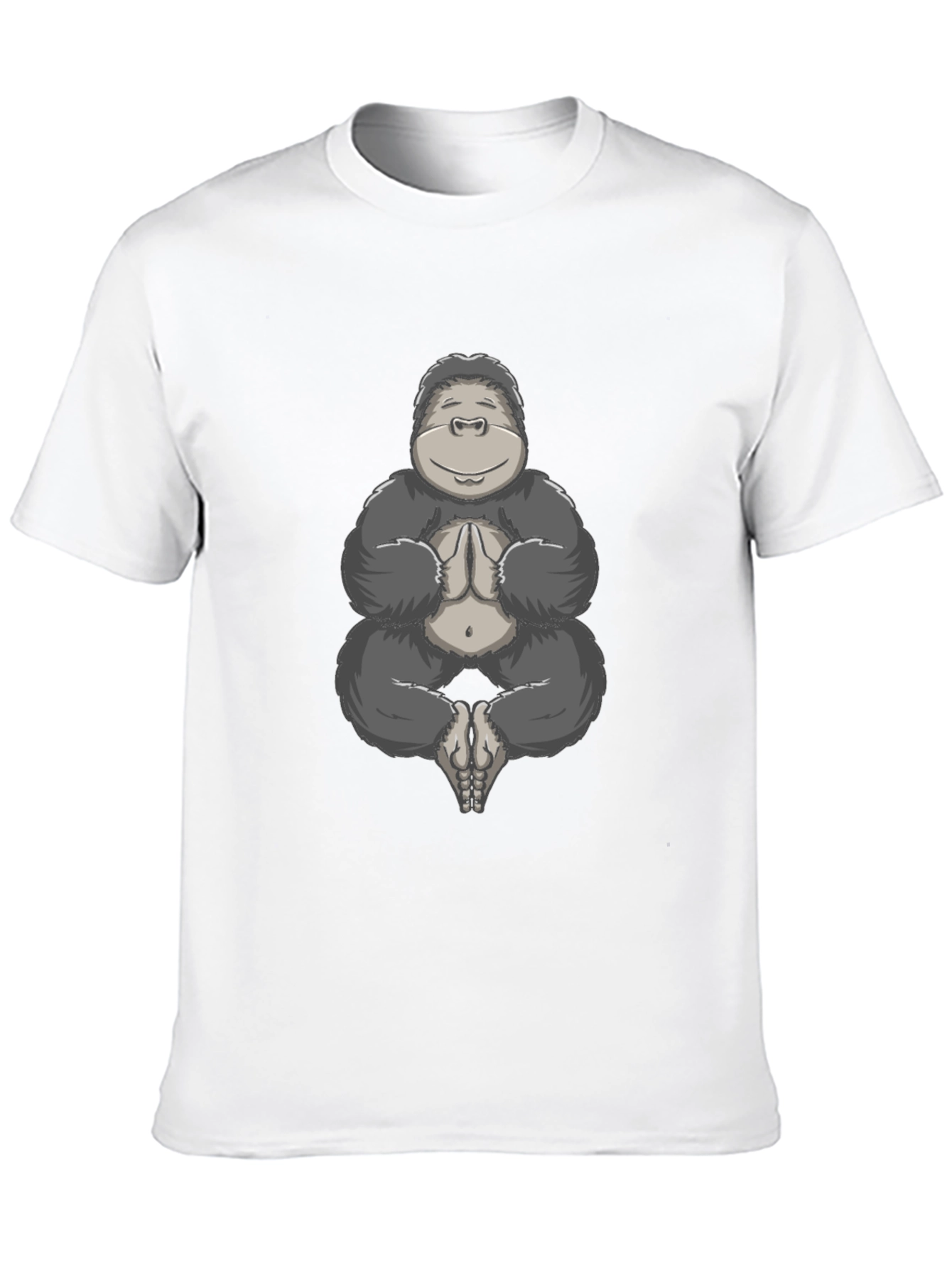 Black Zen Gorilla T-Shirt - Meditating Ape Design view 10
