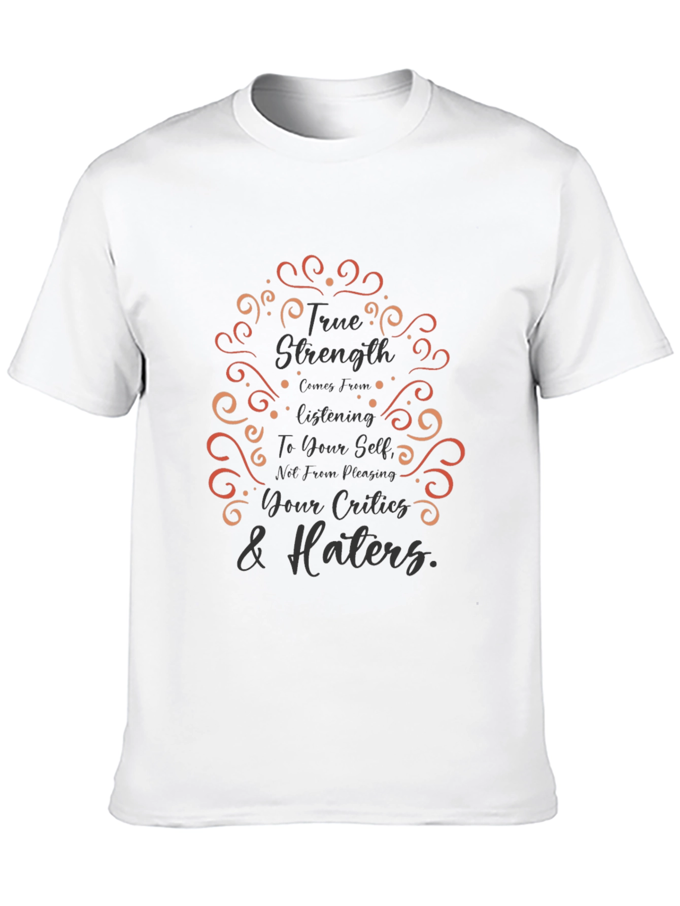 Black True Strength Motivational Graphic Tee view 10