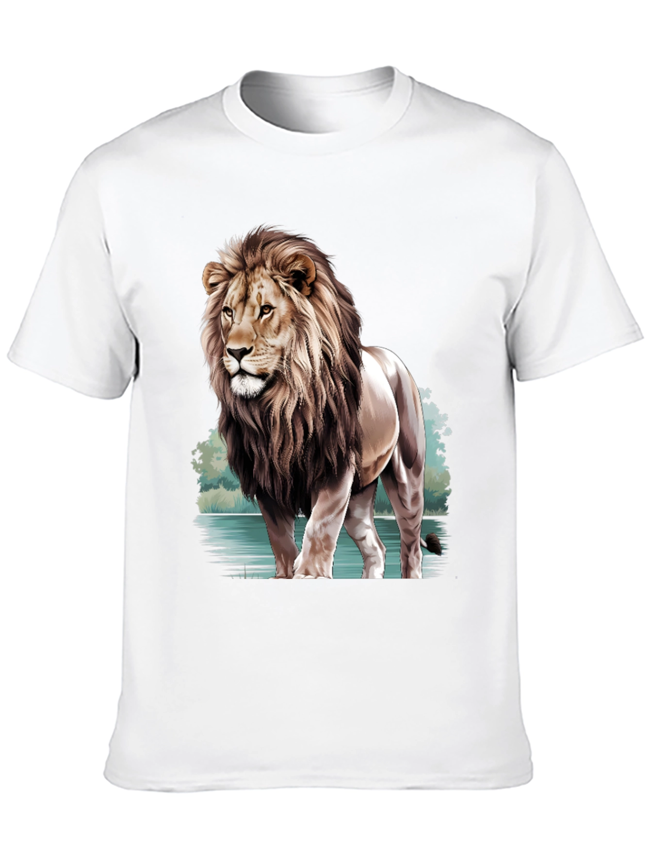 Black Lion Graphic Print Crew Neck T-Shirt view 10